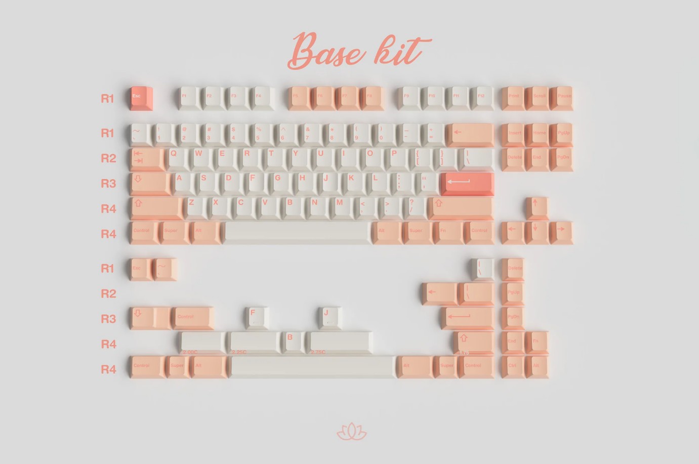Keycap Cherry GMK Peach n Cream Lite ABS Doubleshot