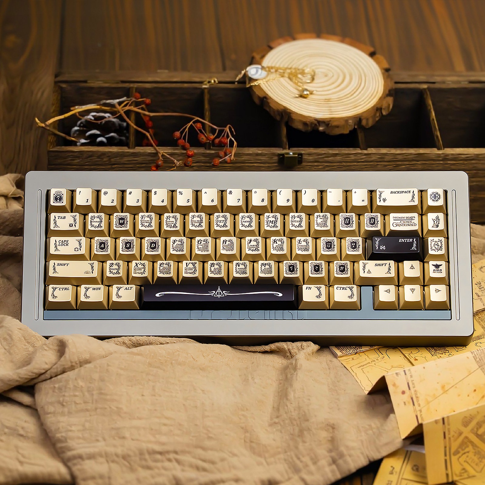 [In Stock] Keycap Cherry TapTempo Black Gold Metal PBT Dyesub