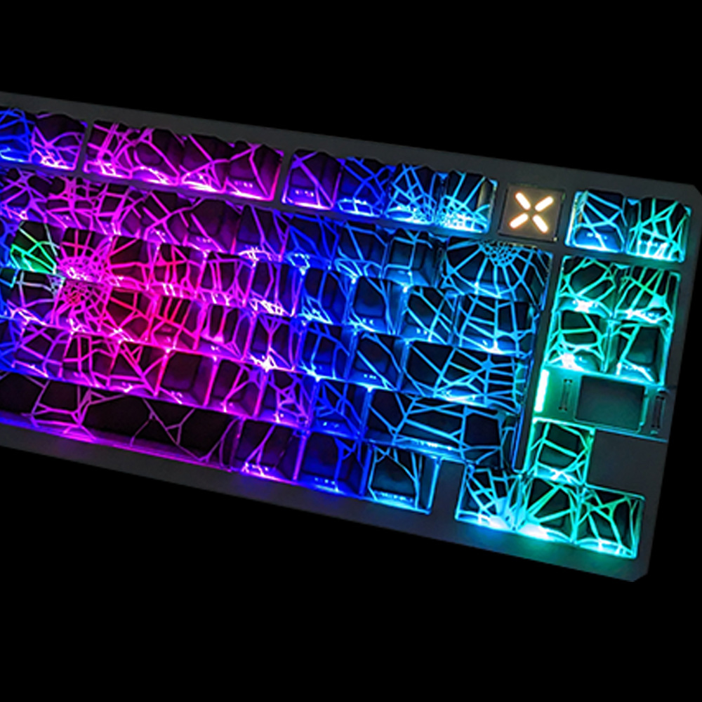 Keycap Cherry Spider Web PBT Dyesub Ninja Xuyên LED