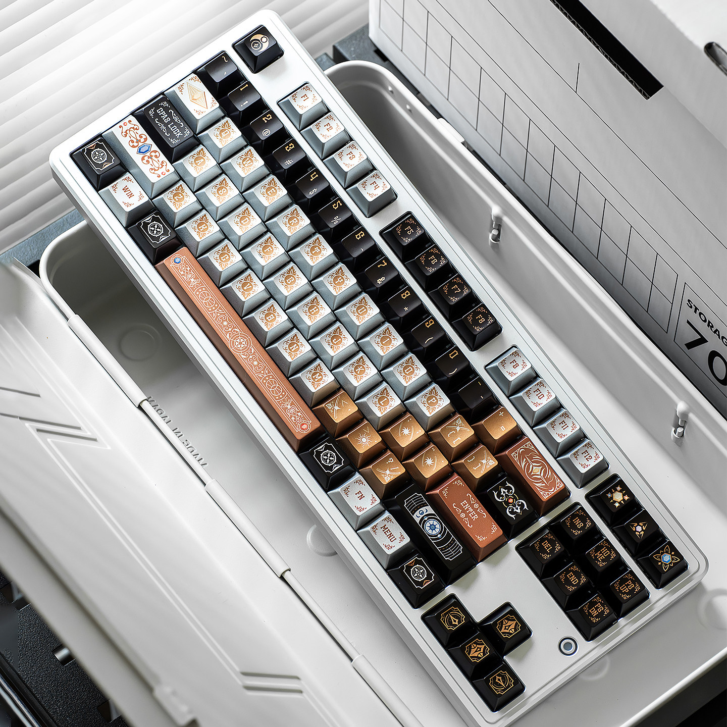 Keycap Cherry TapTempo Black White Metal PBT Dyesub
