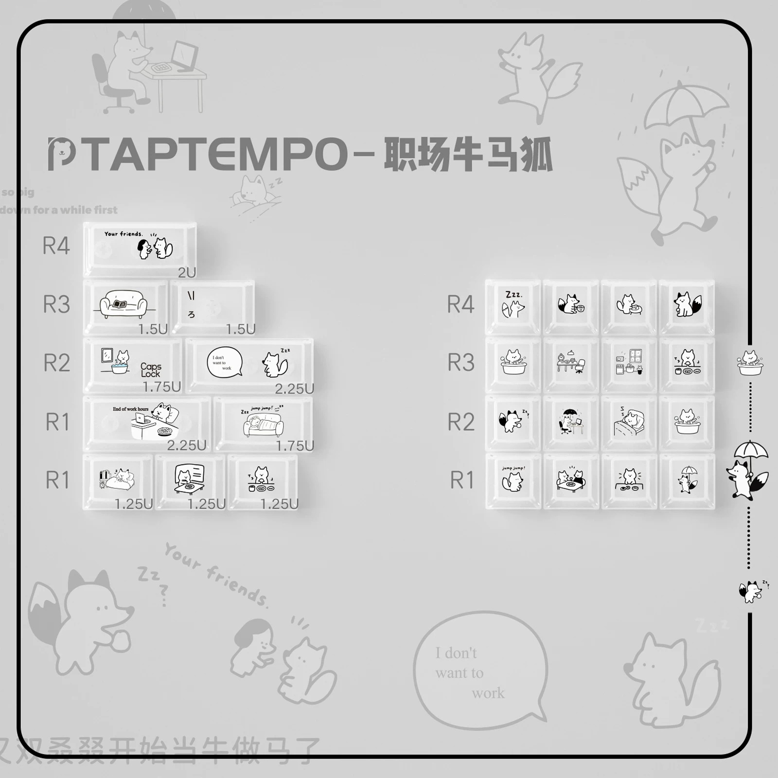 [In Stock] Keycap Cherry TapTempo Fox 3 PBT Dyesub