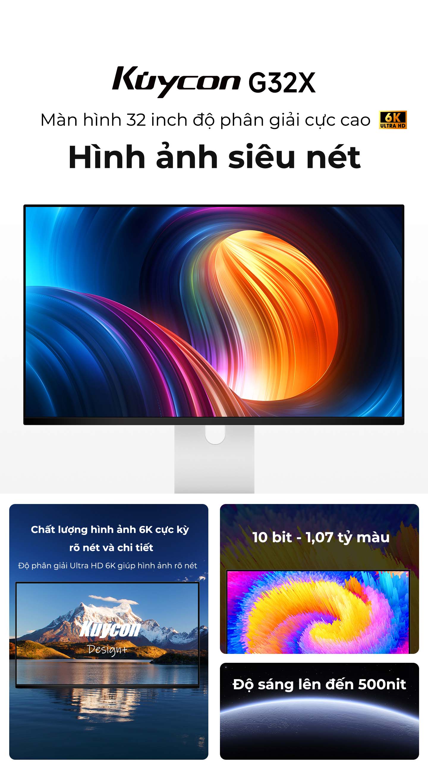 Màn hình Kuycon IPS 6K 60Hz 32 Inch G32X