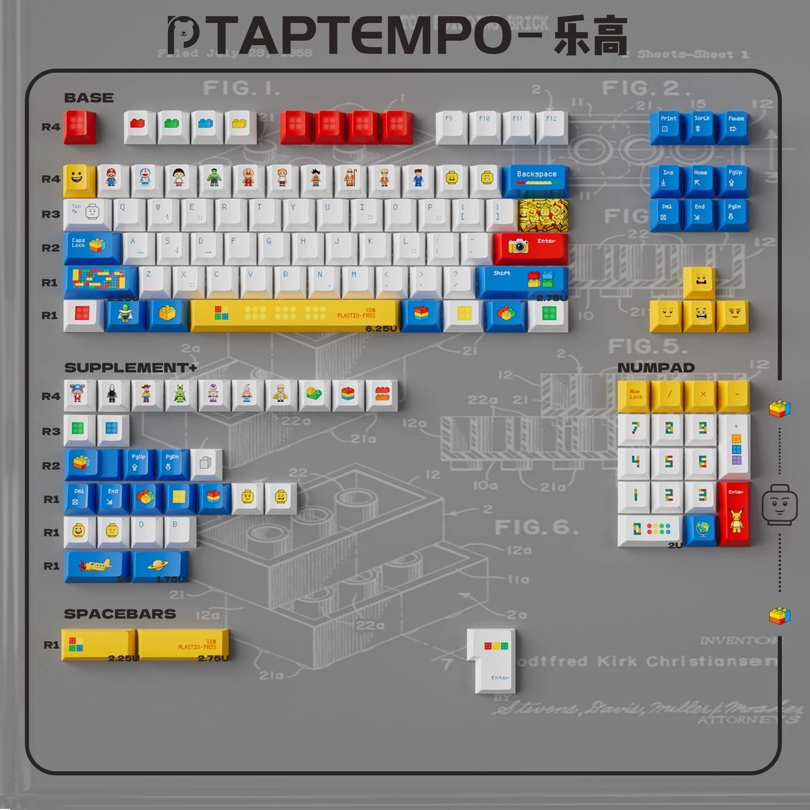 [In Stock] Keycap Cherry TapTempo LEGO PBT Dyesub