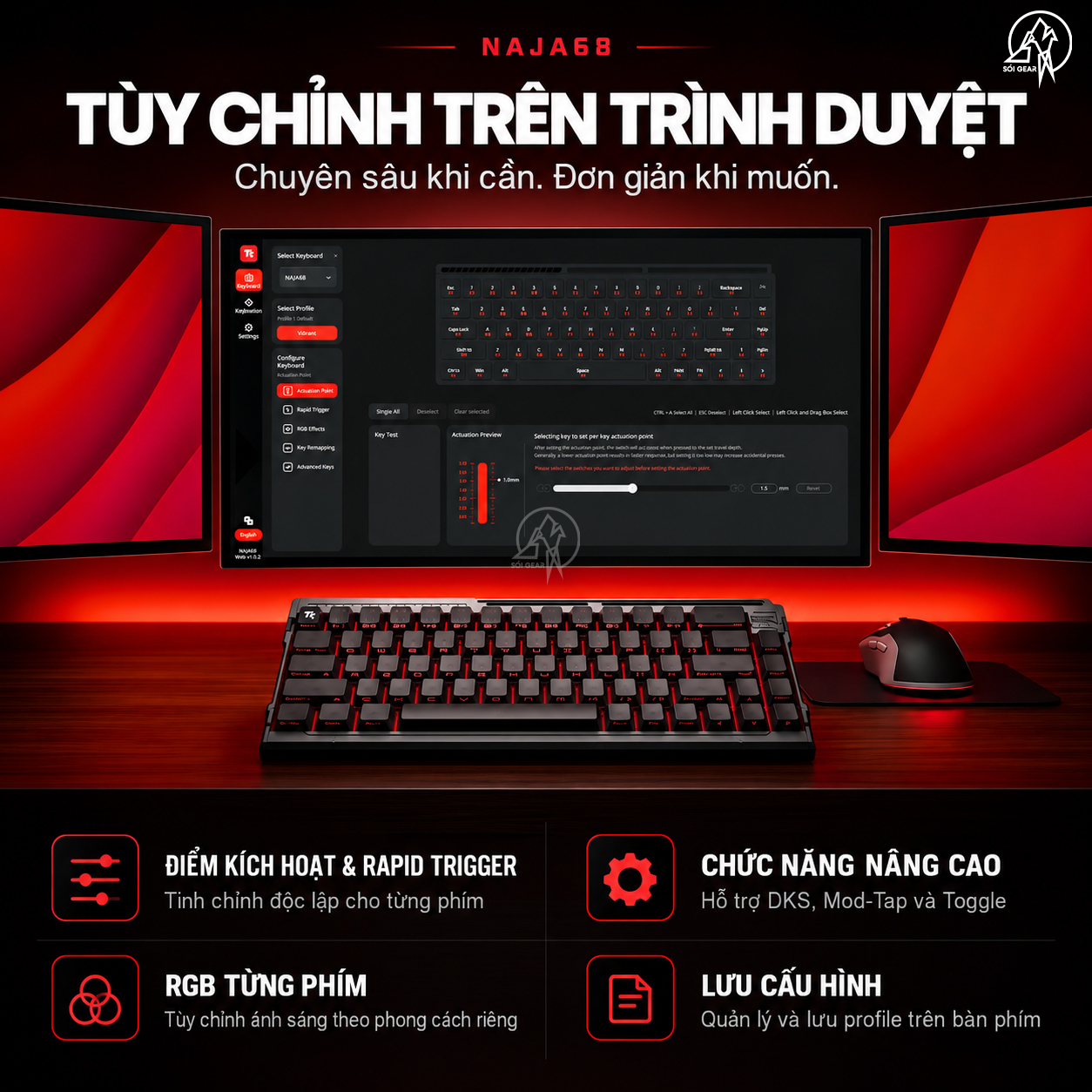 [In Stock] Bàn phím NAJA68 HE Prebuilt