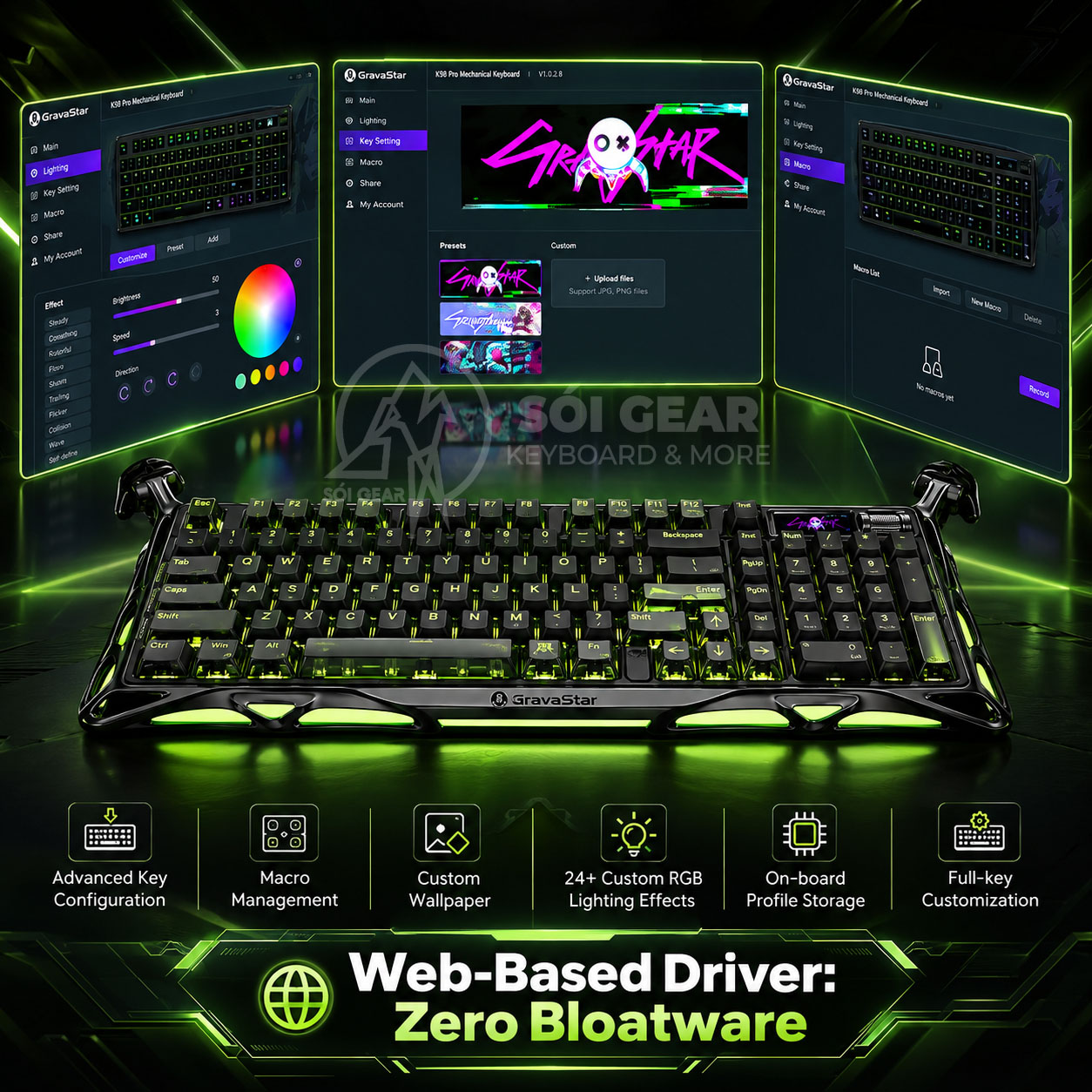 Bàn phím Gravastar Mercury K98 Pro