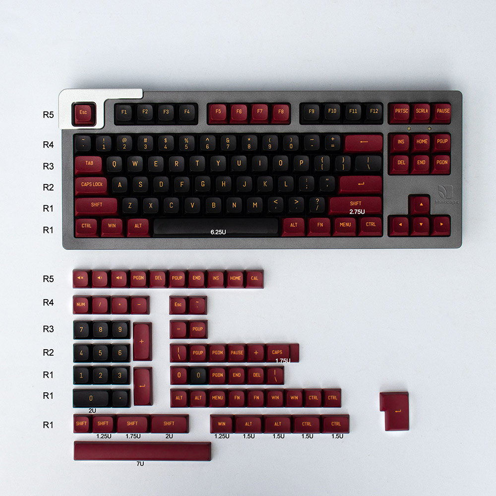 Keycap CSA Red ABS Doubeshot - 149 nút