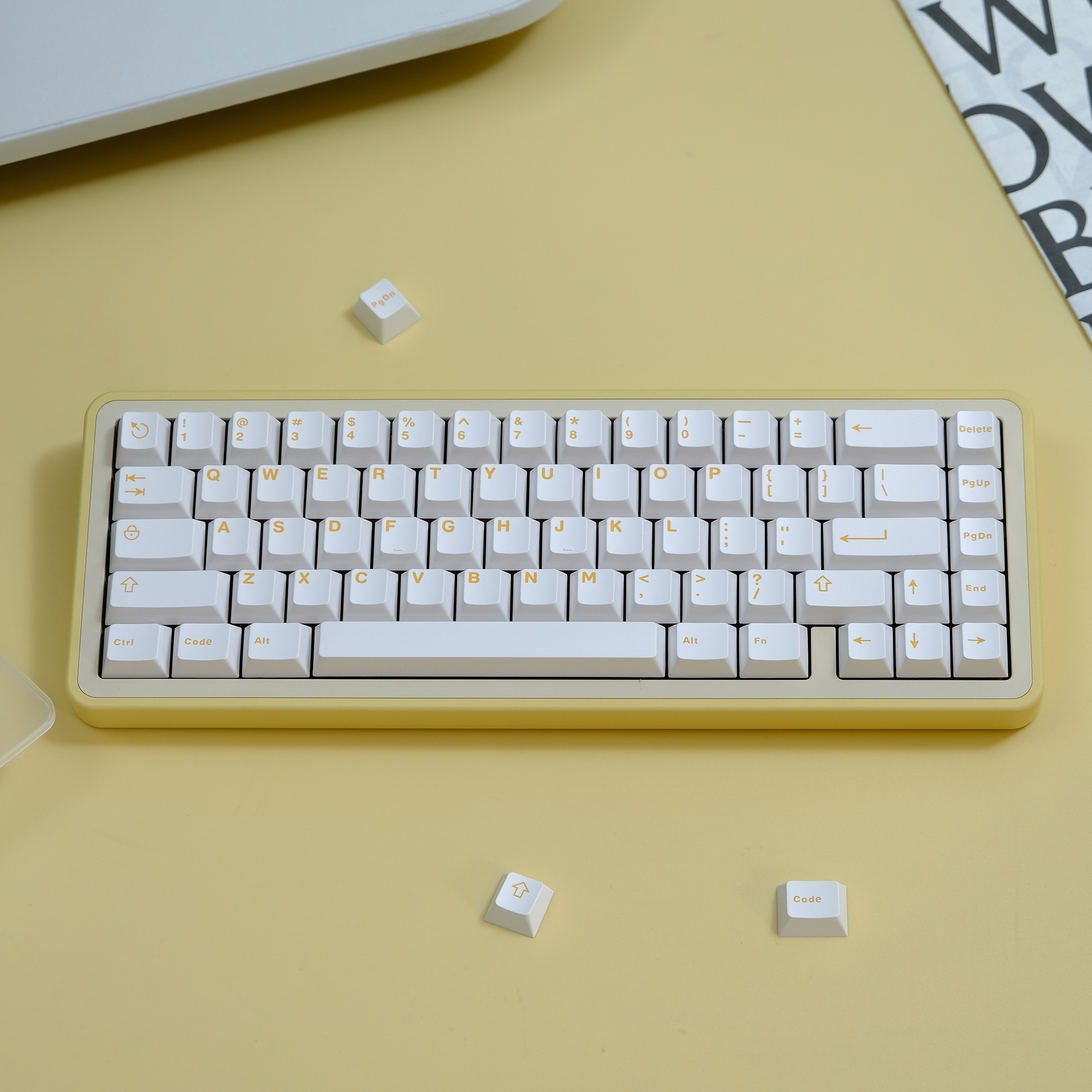 Keycap Aifei Trắng Vàng ABS Doubleshot