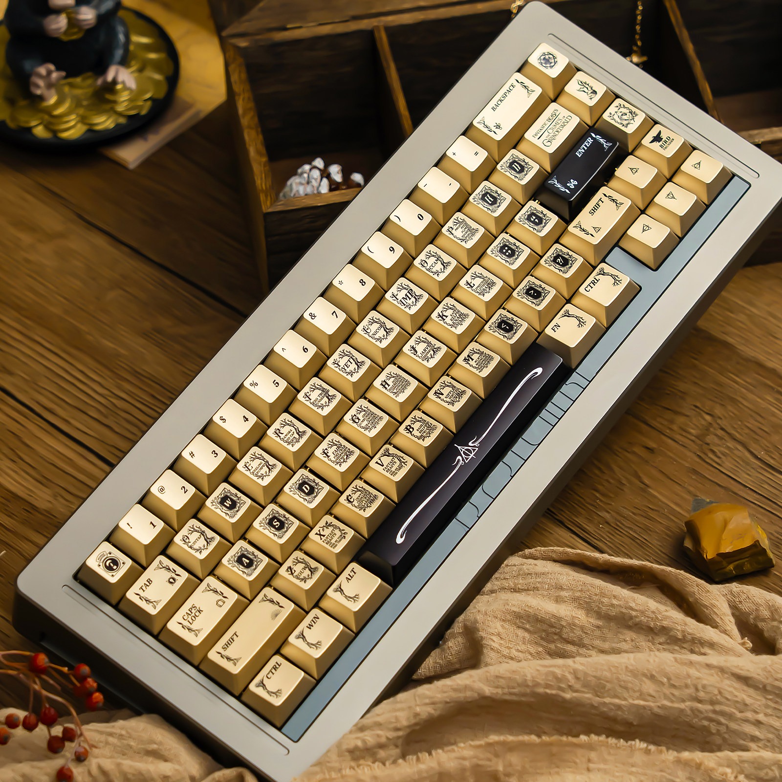 [In Stock] Keycap Cherry TapTempo Black Gold Metal PBT Dyesub