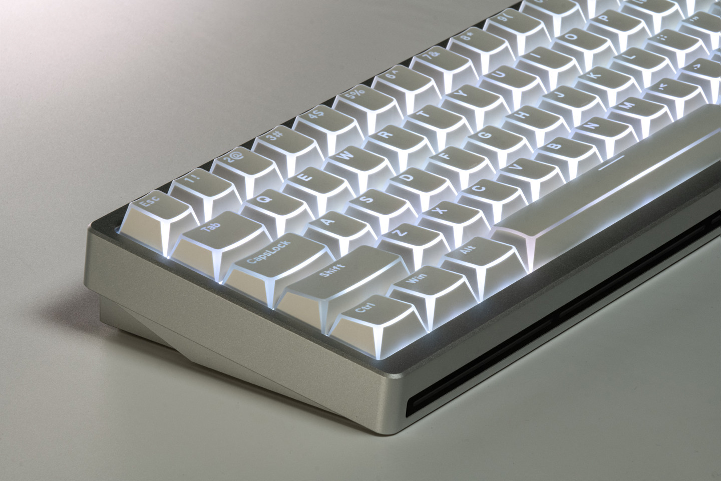 Keycap Mintcap Trắng Xuyên LED Cạnh Viền Cherry PBT