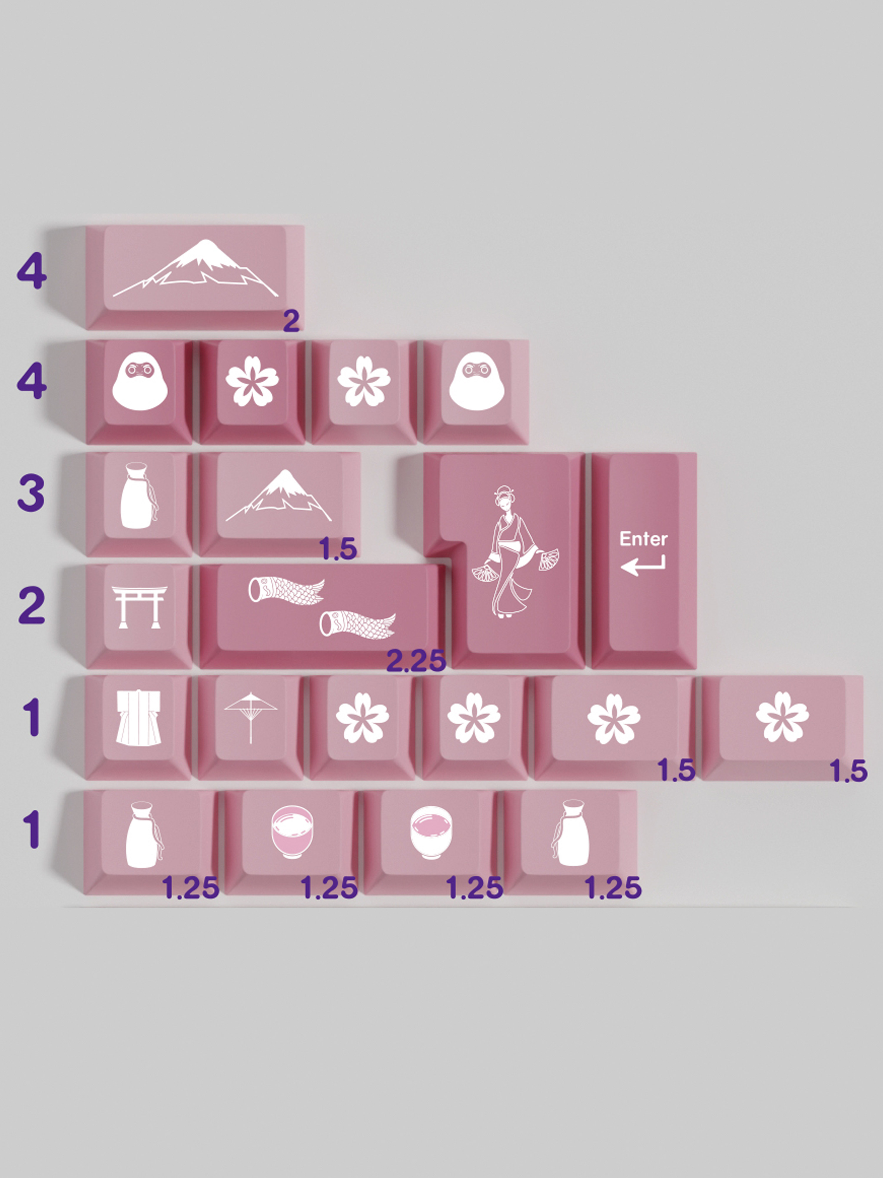[In Stock] Keycap Walker Sakura Cherry PBT Dyesub