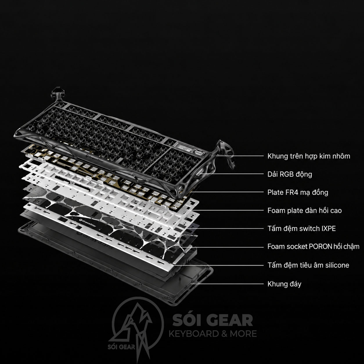 Bàn phím Gravastar Mercury K98 Pro