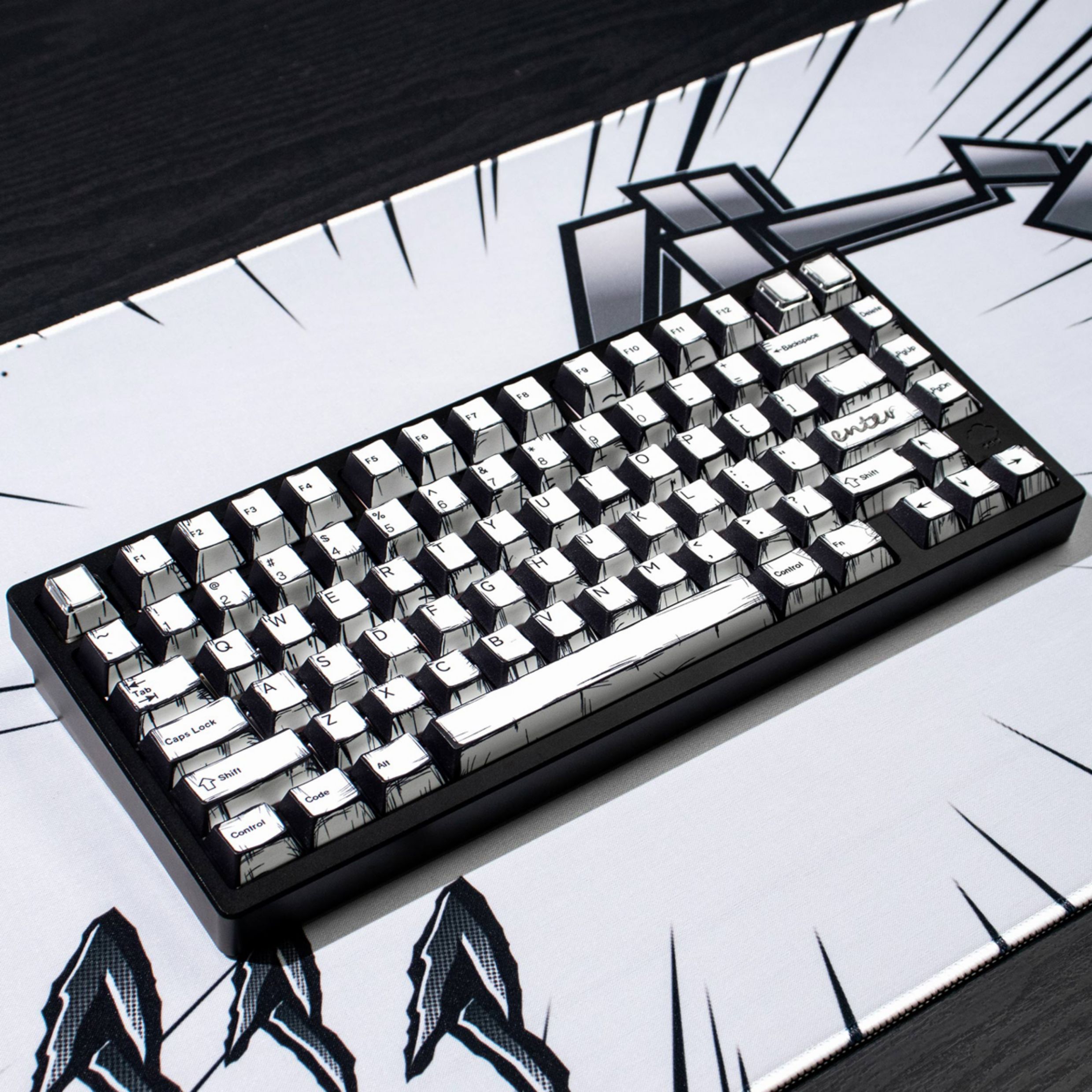 [In Stock] Keycap Cherry Mintcaps Truyện tranh PBT Dyesub - Trắng