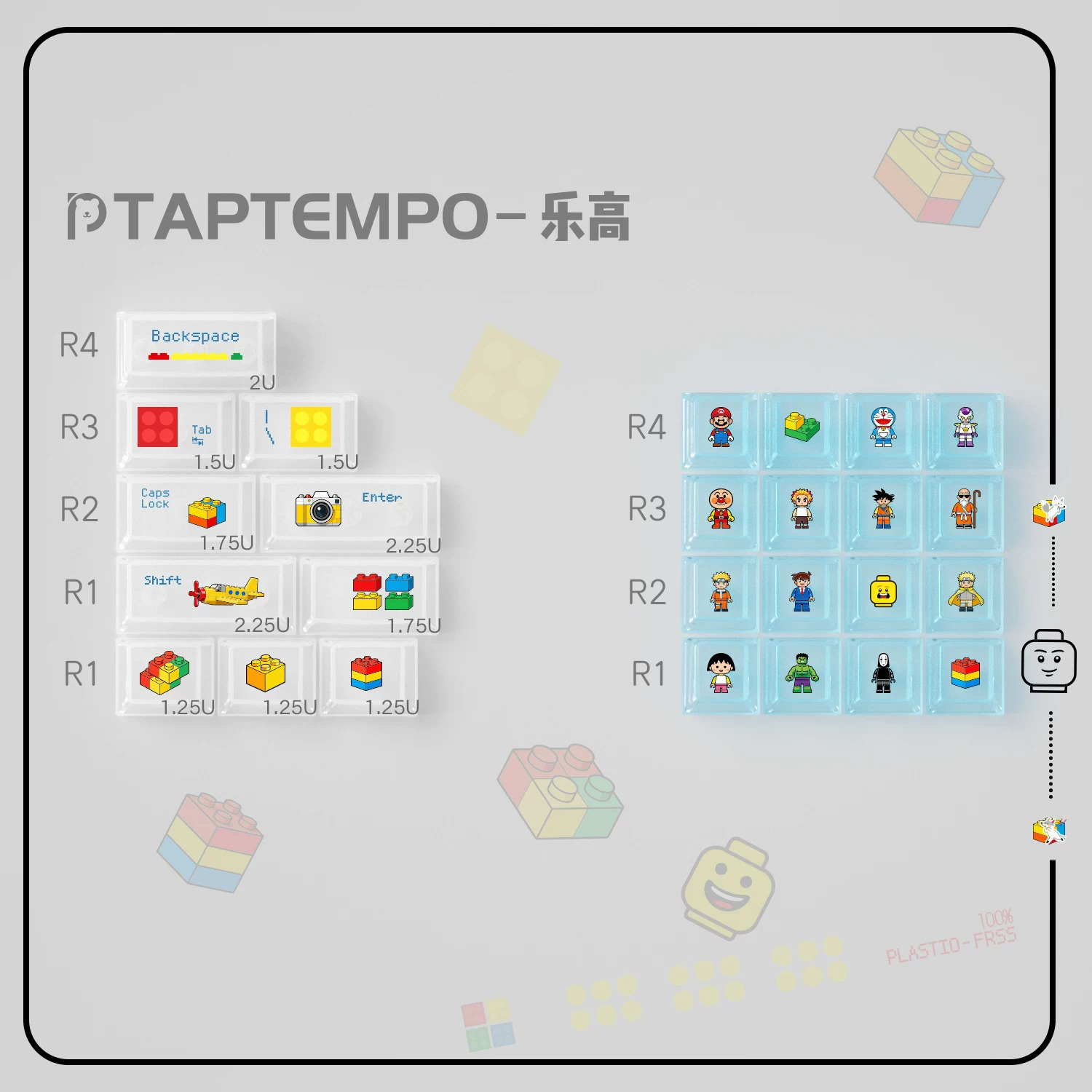 [In Stock] Keycap Cherry TapTempo LEGO PBT Dyesub