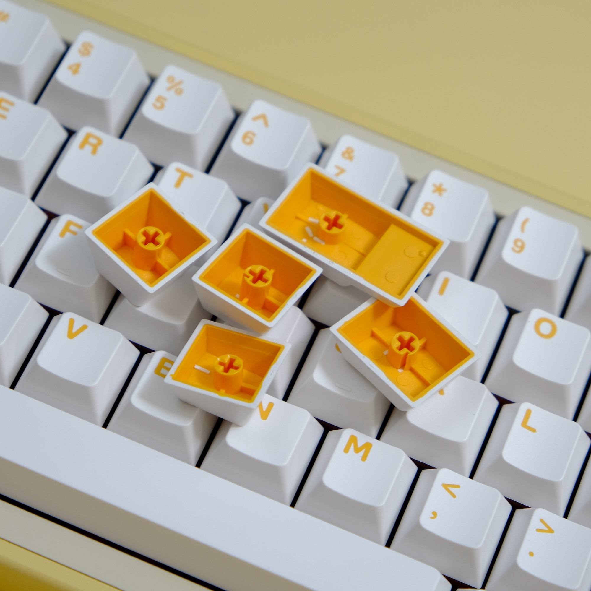 Keycap Aifei Trắng Vàng ABS Doubleshot