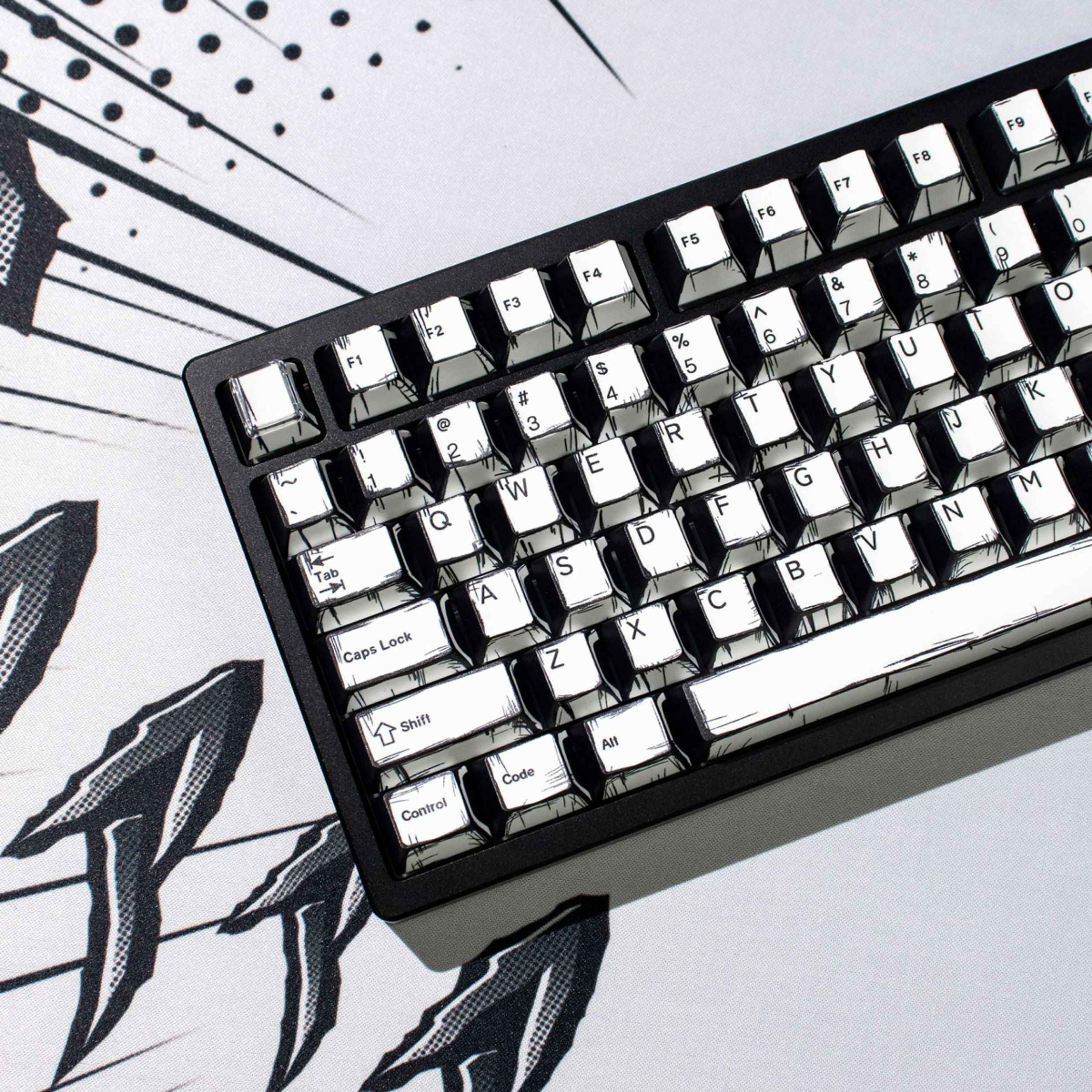 [In Stock] Keycap Cherry Mintcaps Truyện tranh PBT Dyesub - Trắng