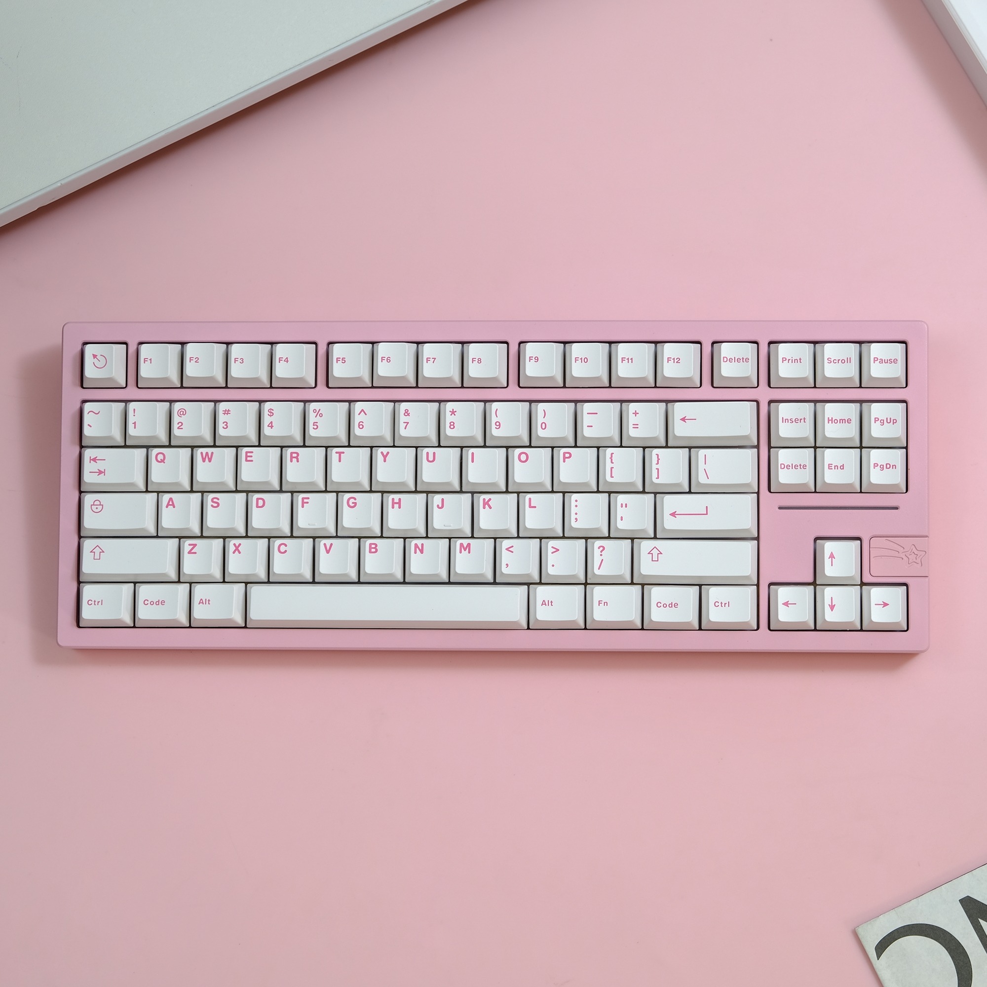 Keycap Cherry Aifei Trắng Hồng ABS Doubleshot