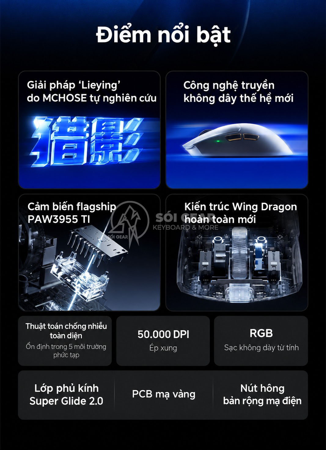 [Instock] Chuột Gaming Không dây Mchose K7 V2 | K7 V2 Ultra+