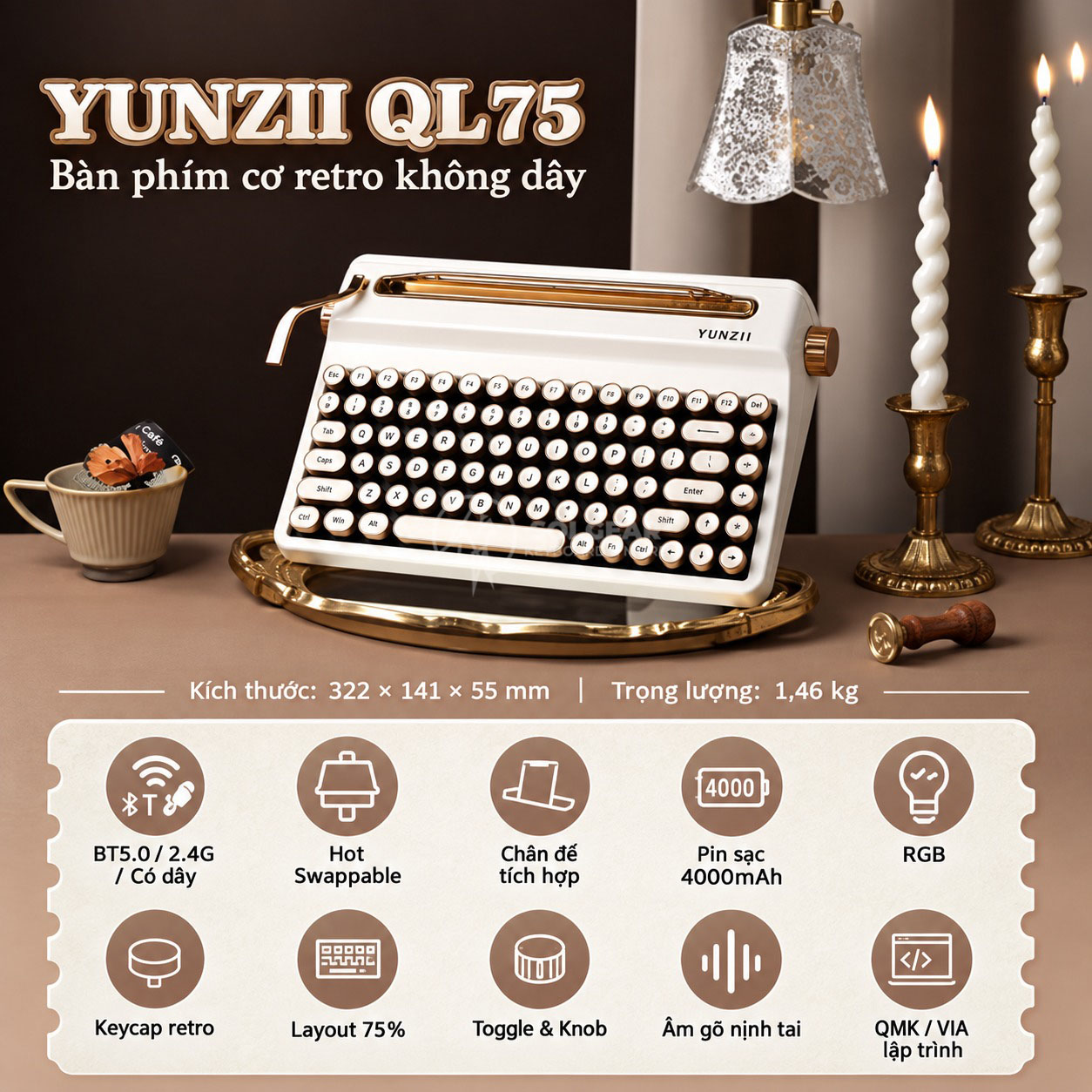 Bàn phím cơ Yunzii QL75