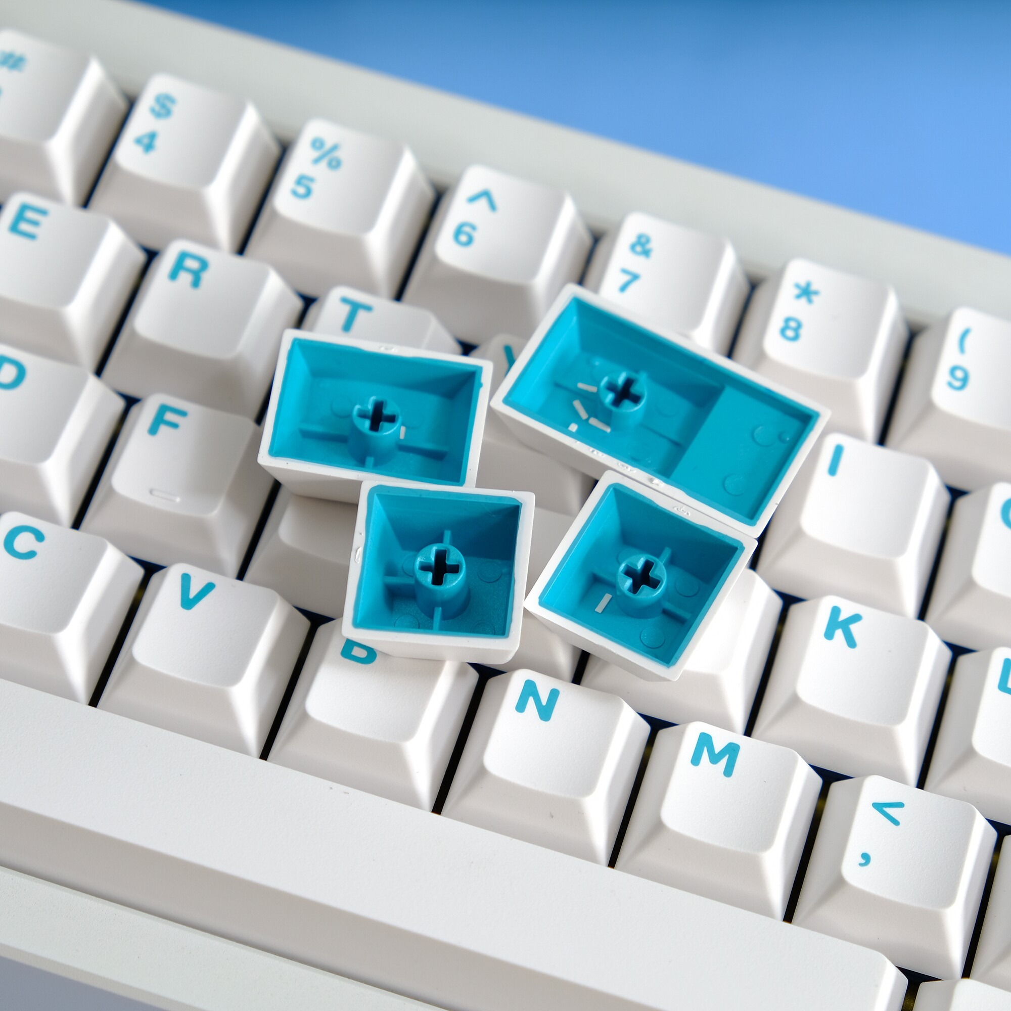Keycap Aifei Trắng Xanh ABS Doubleshot