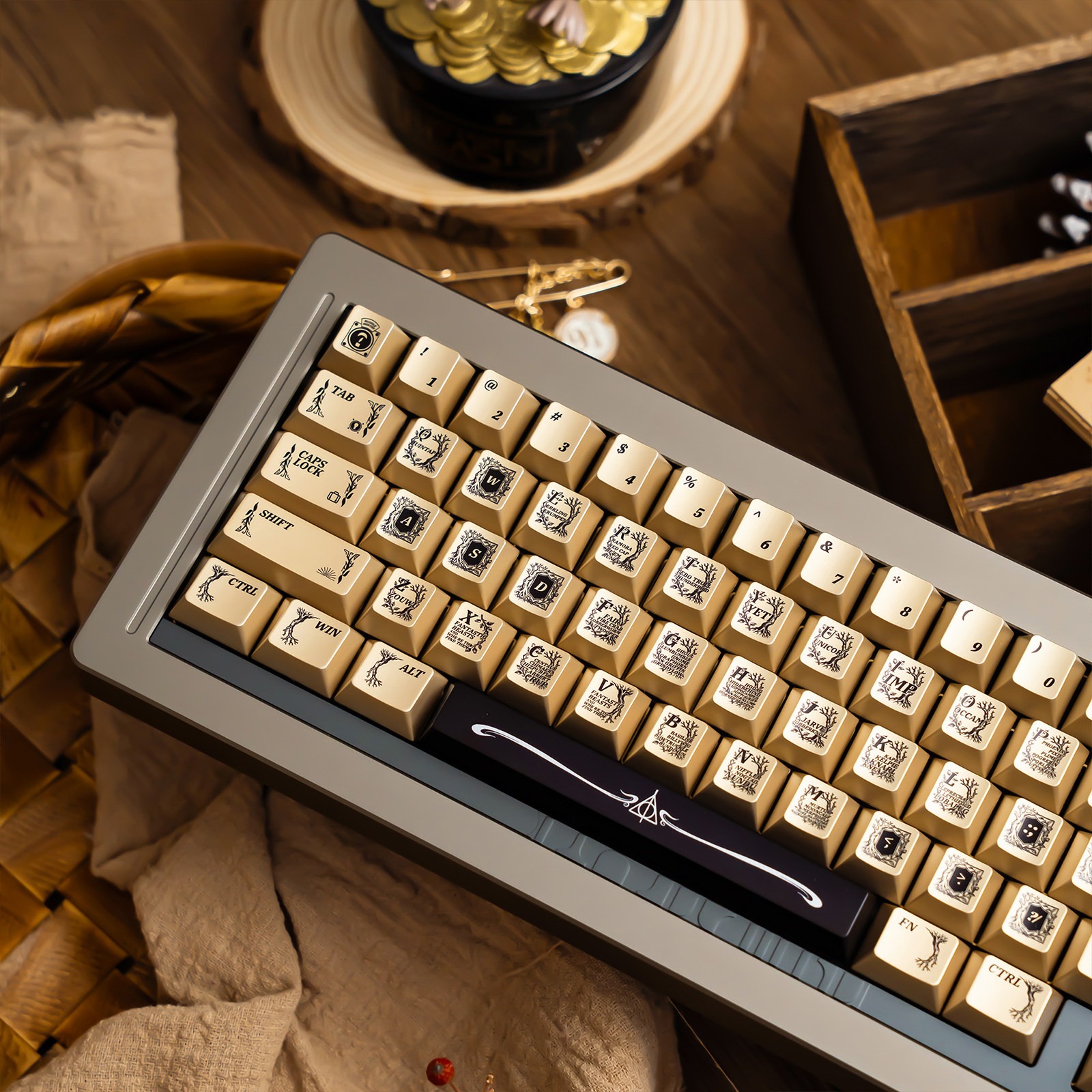 [In Stock] Keycap Cherry TapTempo Black Gold Metal PBT Dyesub