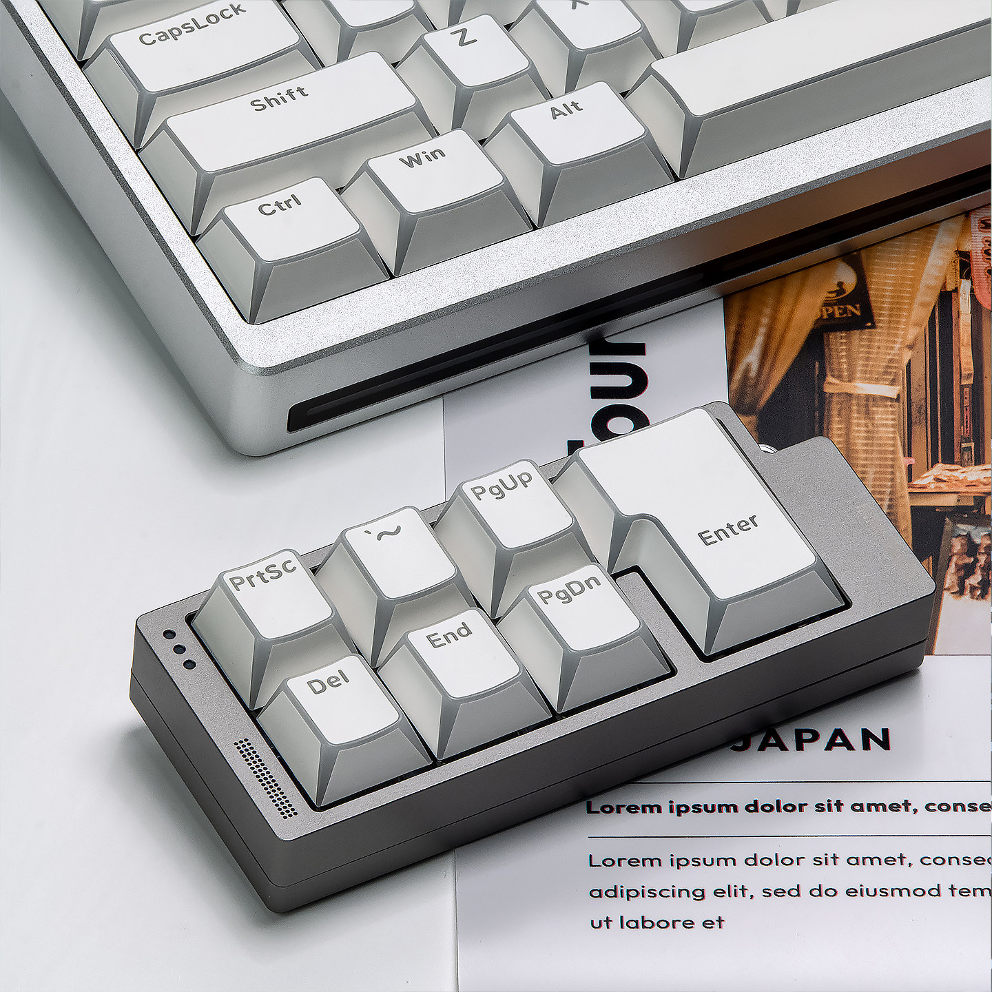 Keycap Mintcap Trắng Xuyên LED Cạnh Viền Cherry PBT