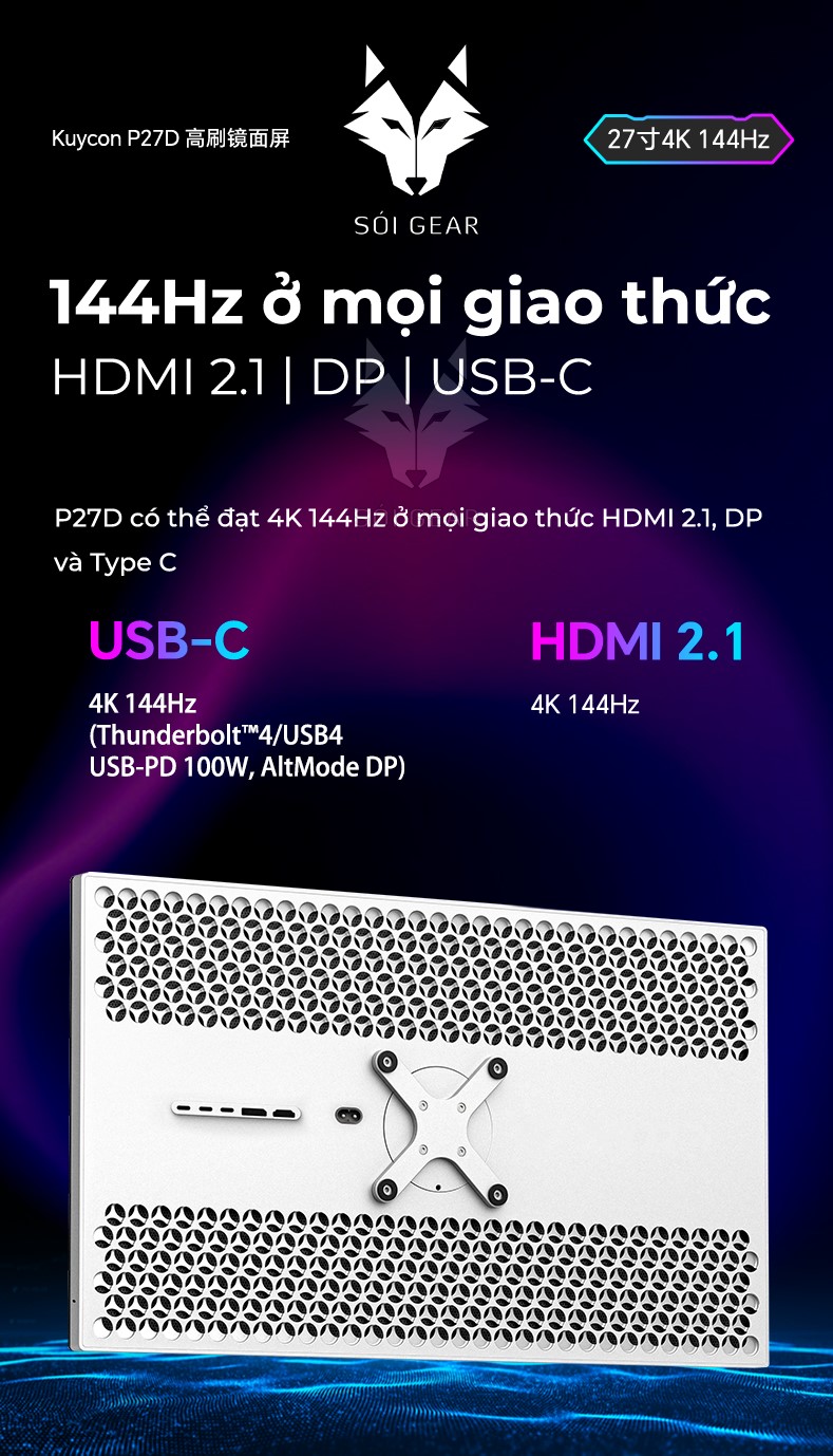 Màn hình Kuycon IPS 4K 144Hz 27 Inch P27D