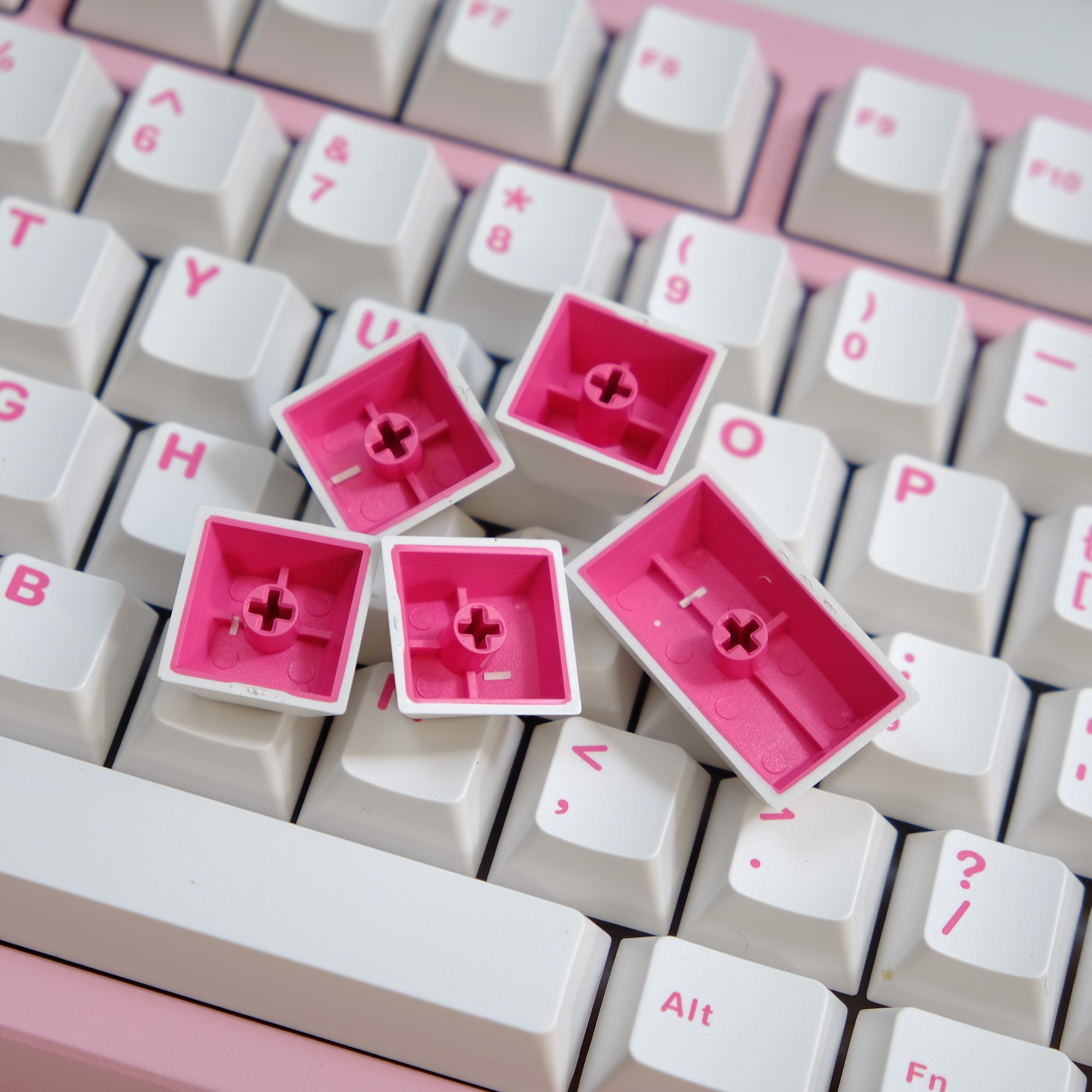 Keycap Cherry Aifei Trắng Hồng ABS Doubleshot
