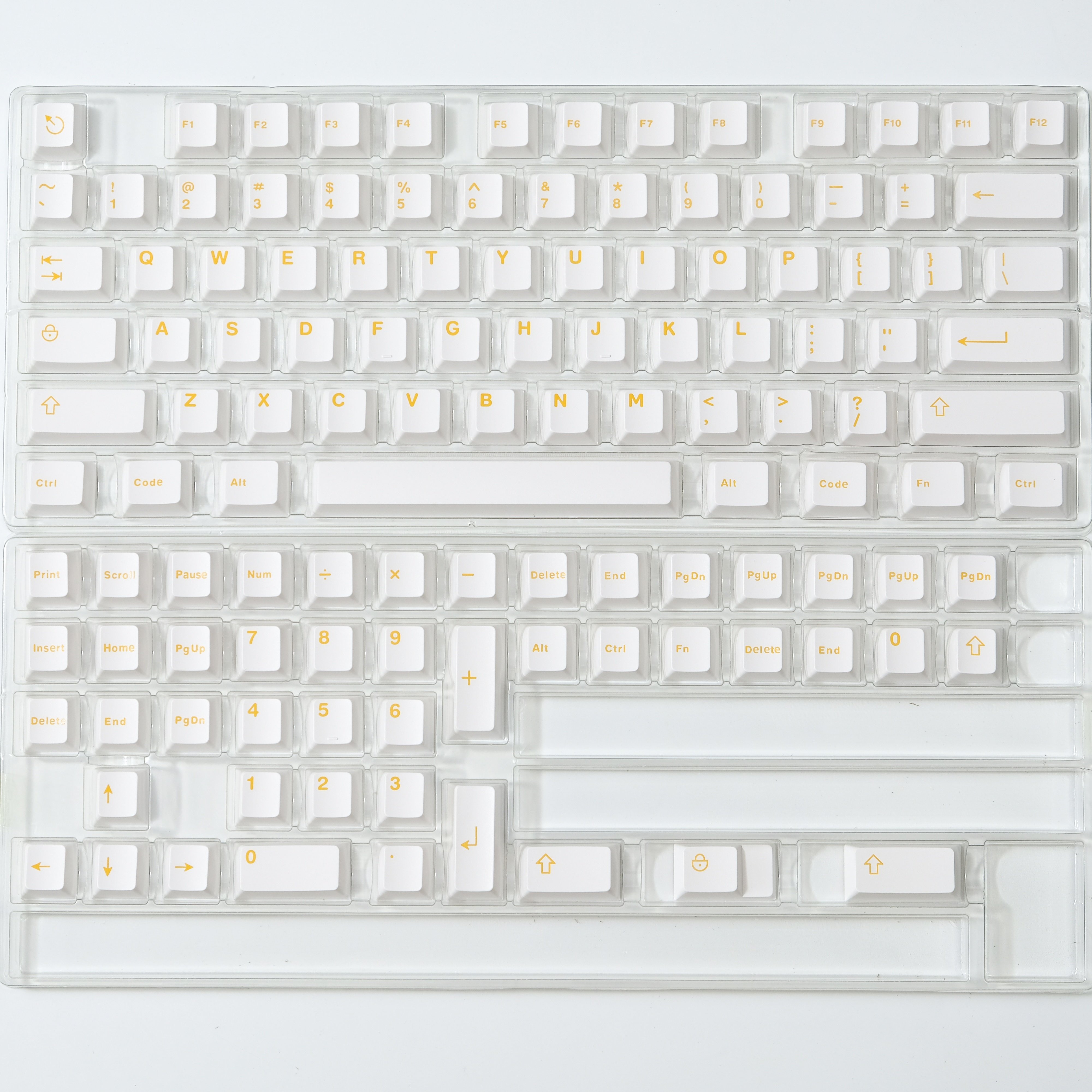 Keycap Aifei Trắng Vàng ABS Doubleshot