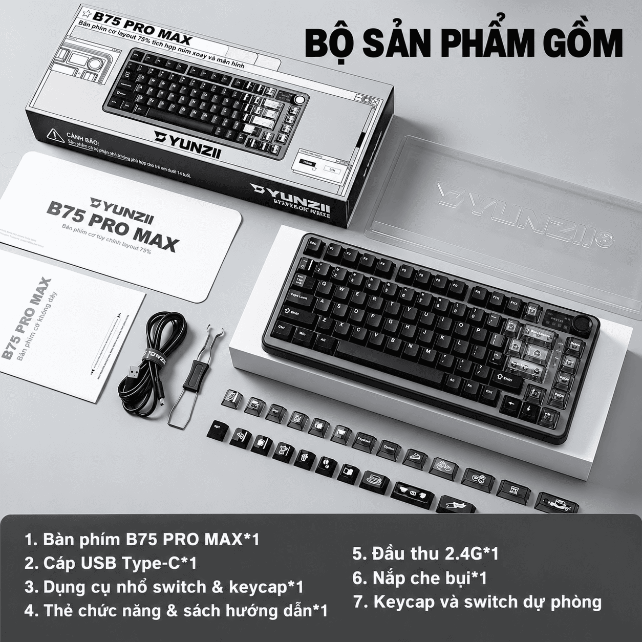 Bàn phím cơ Yunzii B75 Pro Max