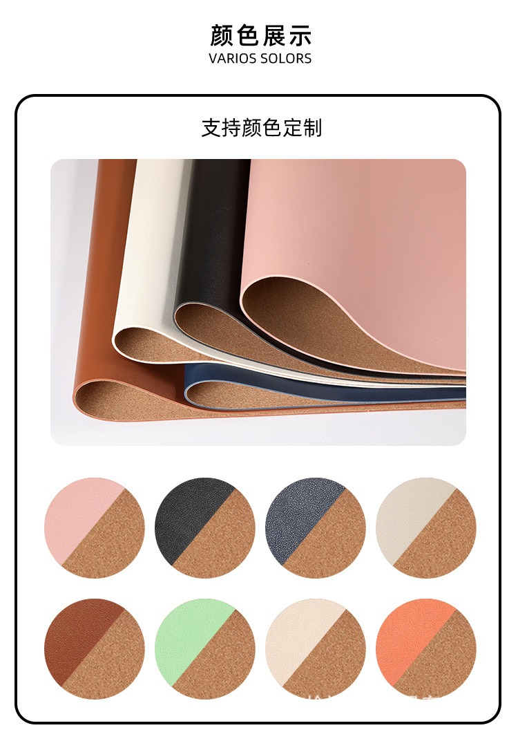 Deskmat hai mặt da PU và gỗ Cork cao cấp