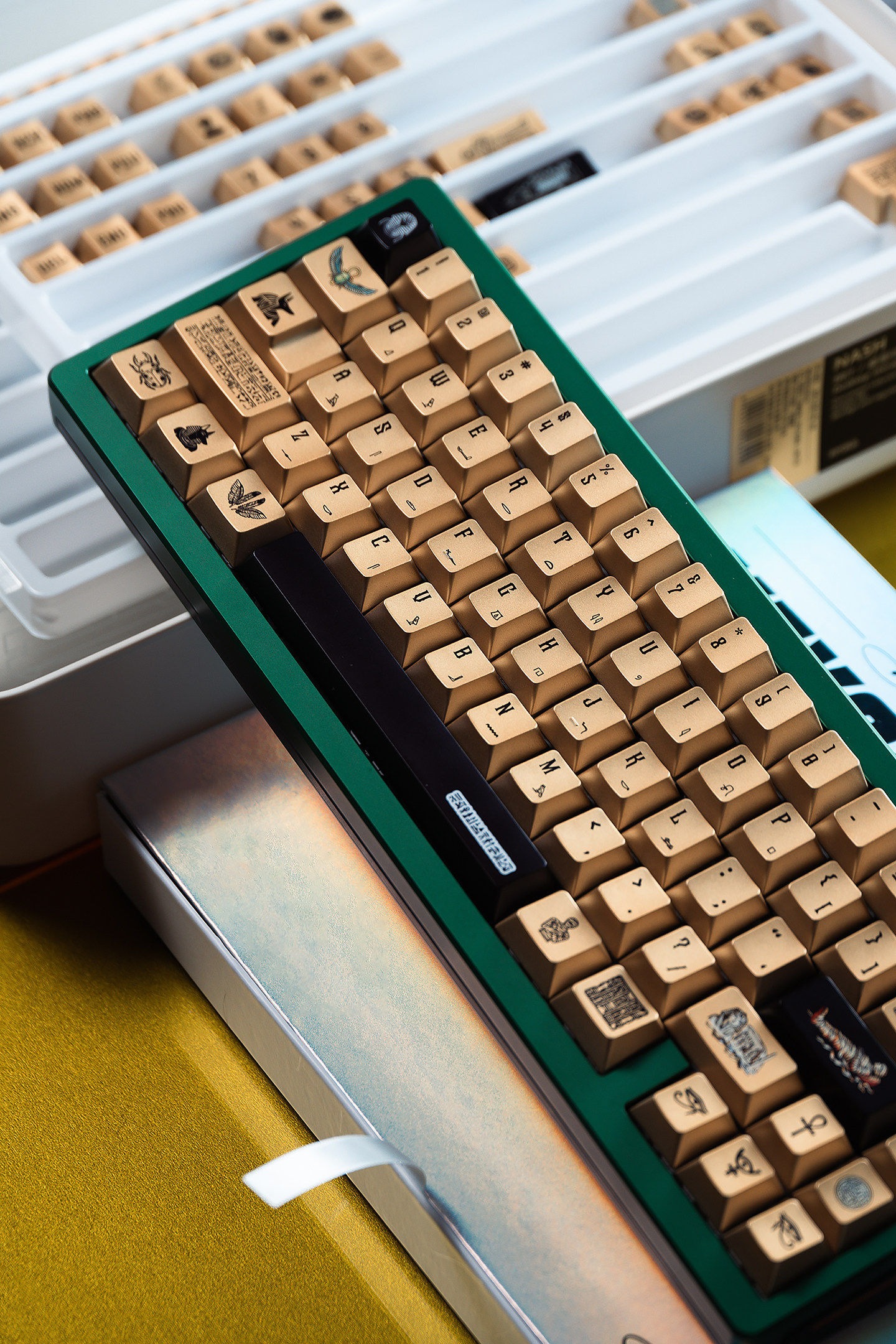 [In Stock] Keycap Cherry TapTempo Gold Egypt PBT Dyesub