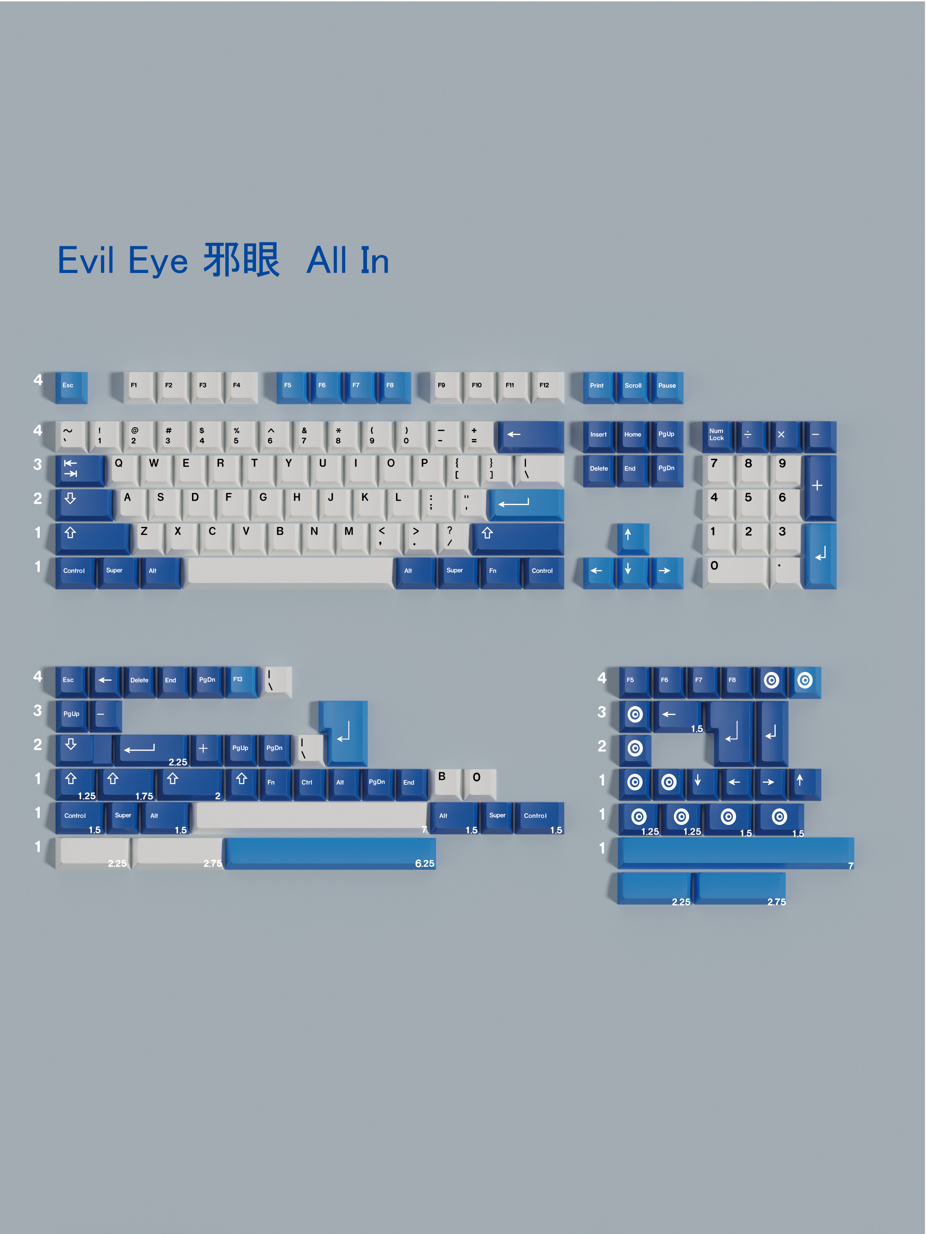 [In Stock] Keycap Walker Evil Eye Cherry PBT Dyesub