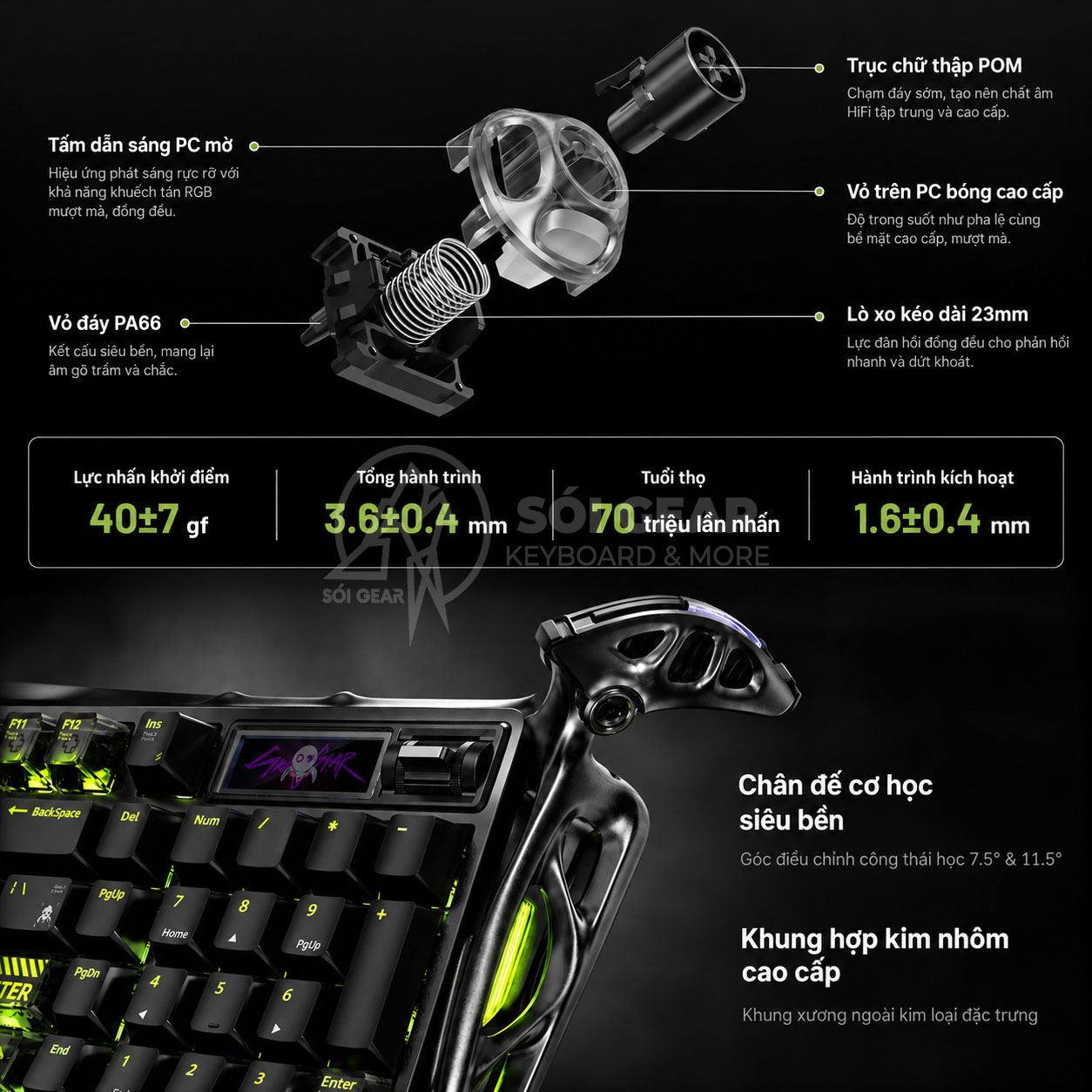 Bàn phím Gravastar Mercury K98 Pro