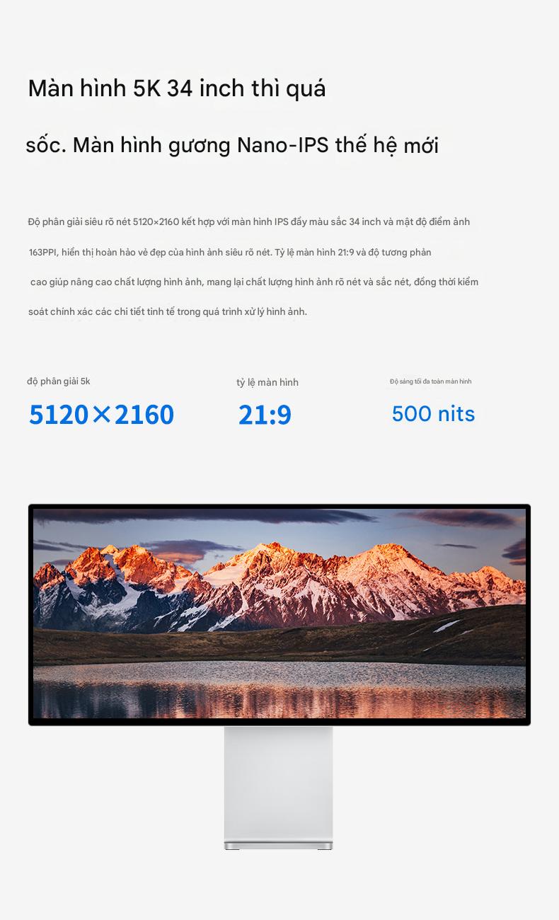Màn hình Kuycon IPS 34 Inch 5K 60Hz G34W Bản Lỗ