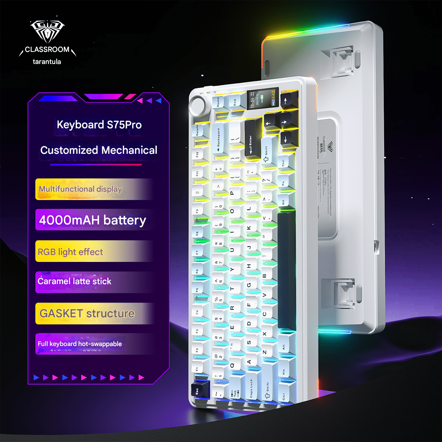 [Pre-Order] AULA S75 PRO - Bàn phím cơ Không dây 3 Mode | Mạch Xuôi | RGB