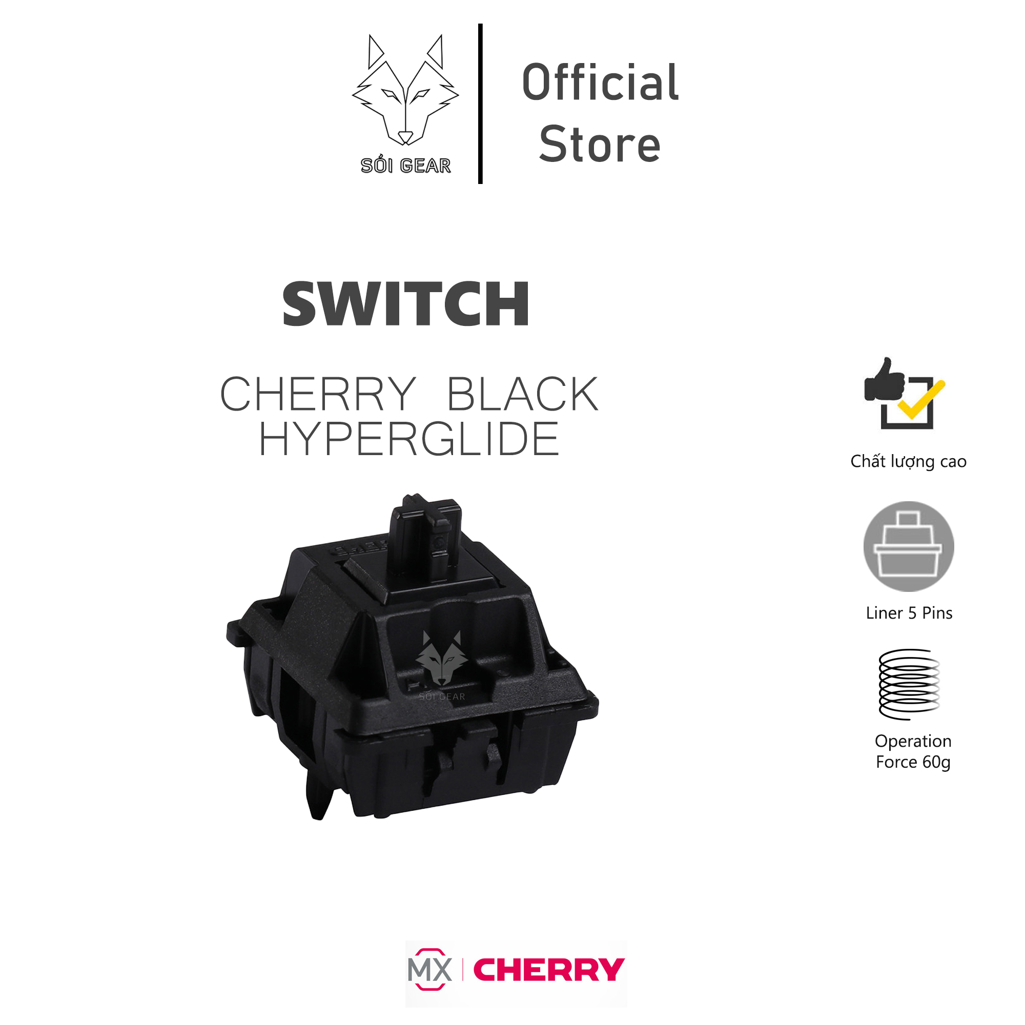 Cherry HyperGlide Black Linear Switch MX HG Black Công Tắc Bàn Phím Cơ