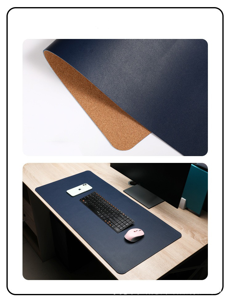 Deskmat hai mặt da PU và gỗ Cork cao cấp