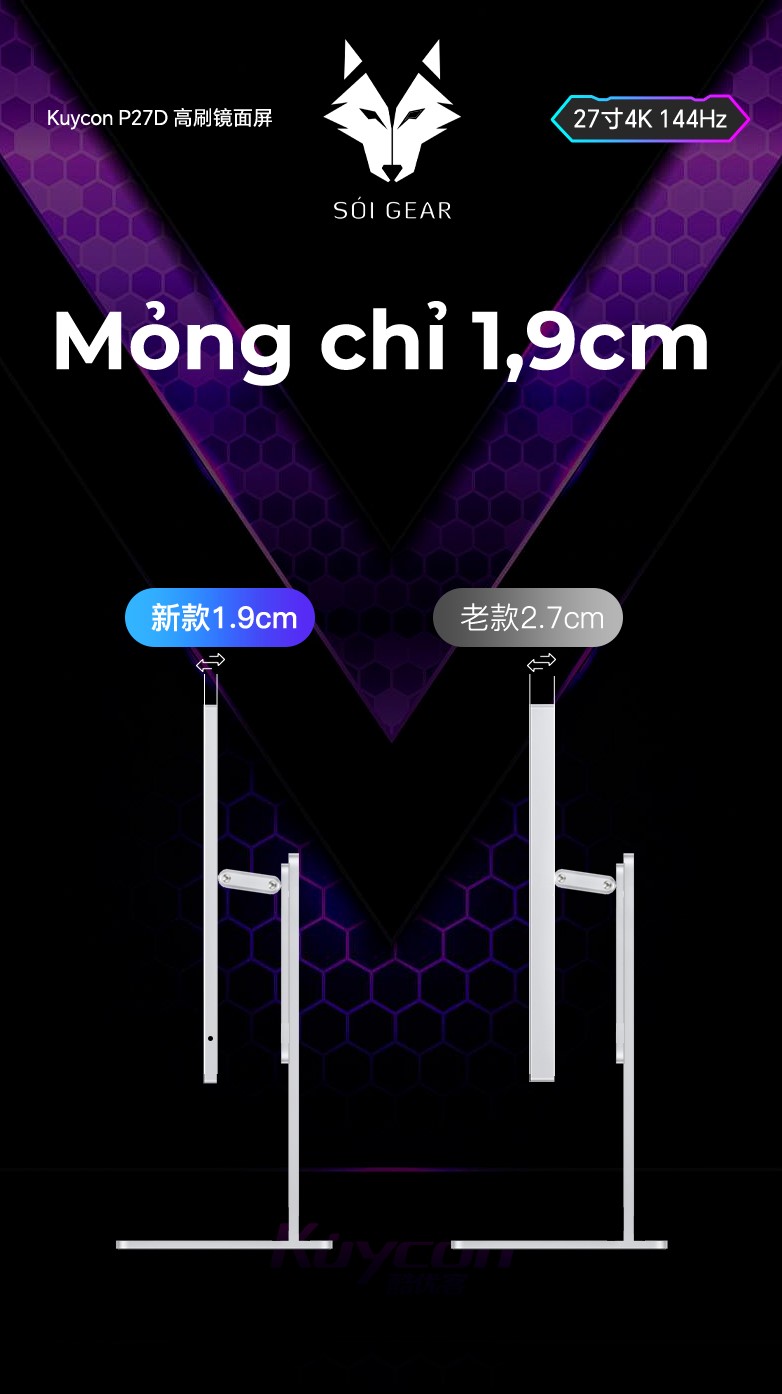 Màn hình Kuycon IPS 4K 144Hz 27 Inch P27D