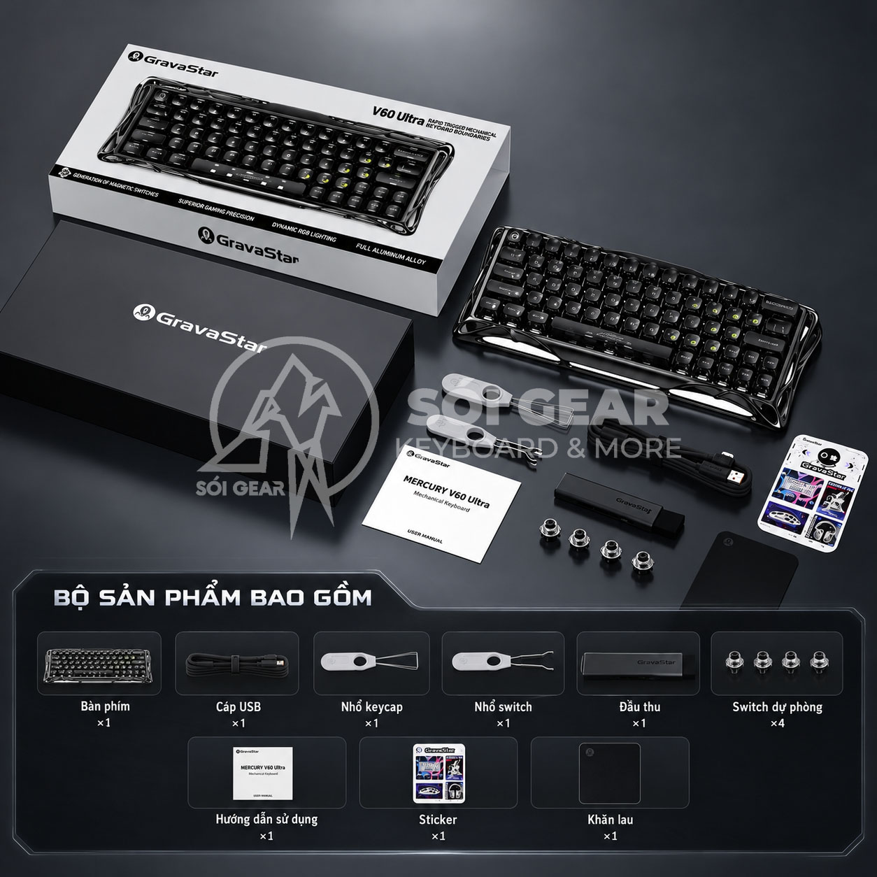 Bàn phím Gravastar Mercury V60 Ultra