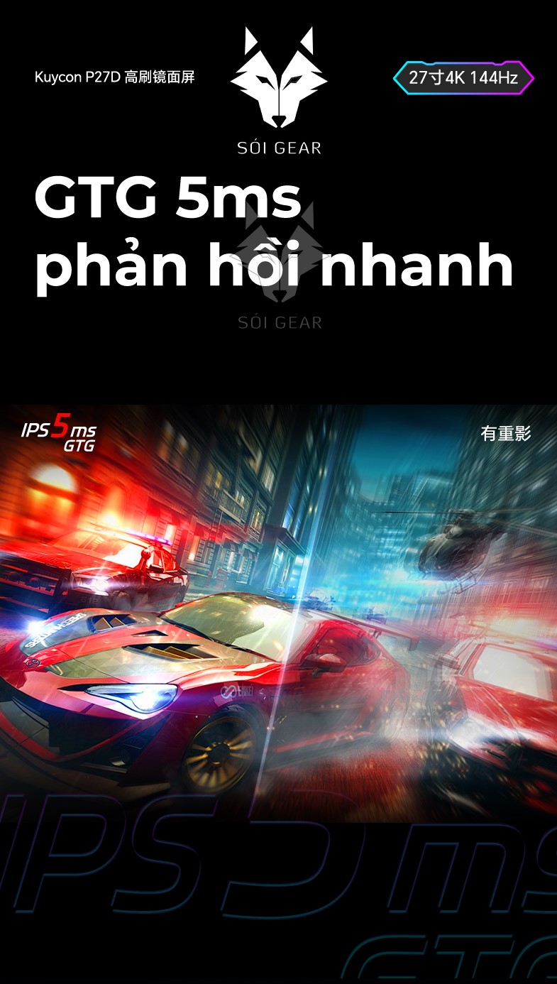 Màn hình Kuycon IPS 4K 144Hz 27 Inch P27D