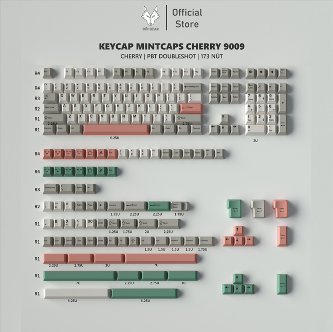Keycap XDA 9009 PBT Dyesub - English