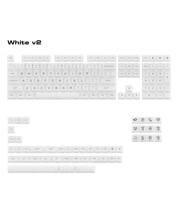 Keycap Akko Set - AKKO White Transparent V2 (PC / ASA profile / 155 nút)