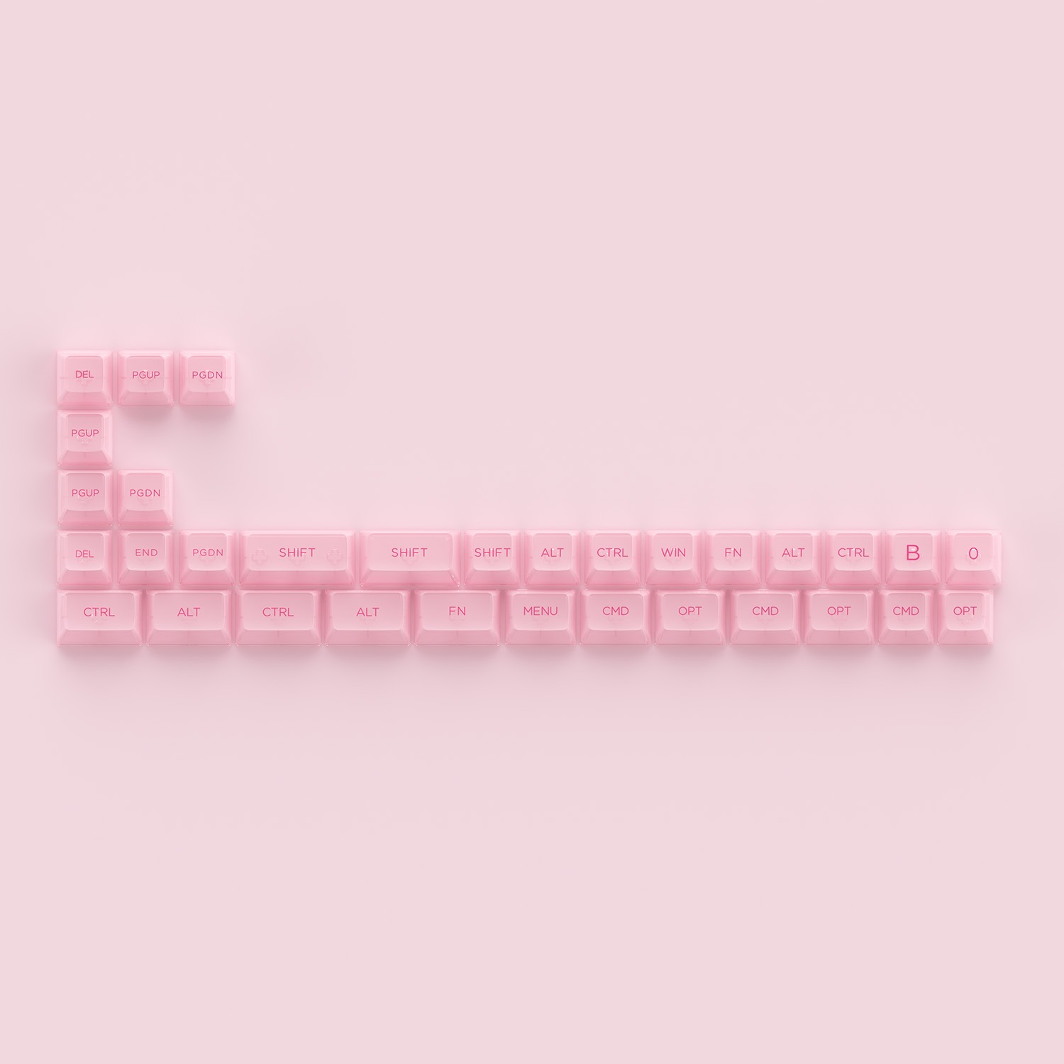 Keycap AKKO set – Pink Transparent (PC/ASA profile/158 nút)