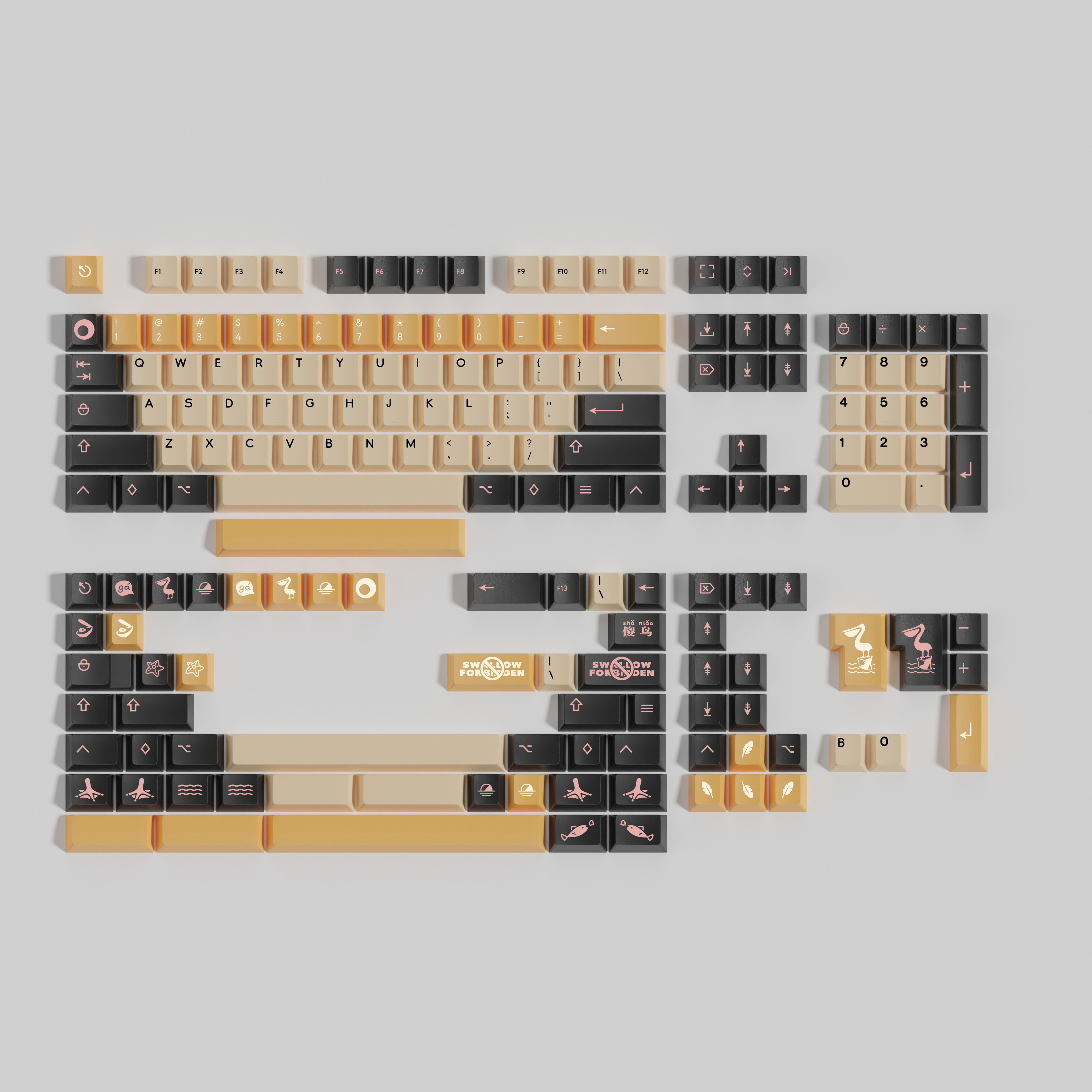 [Instock] Keycap Walker Cherry Pelican PBT Dyesub