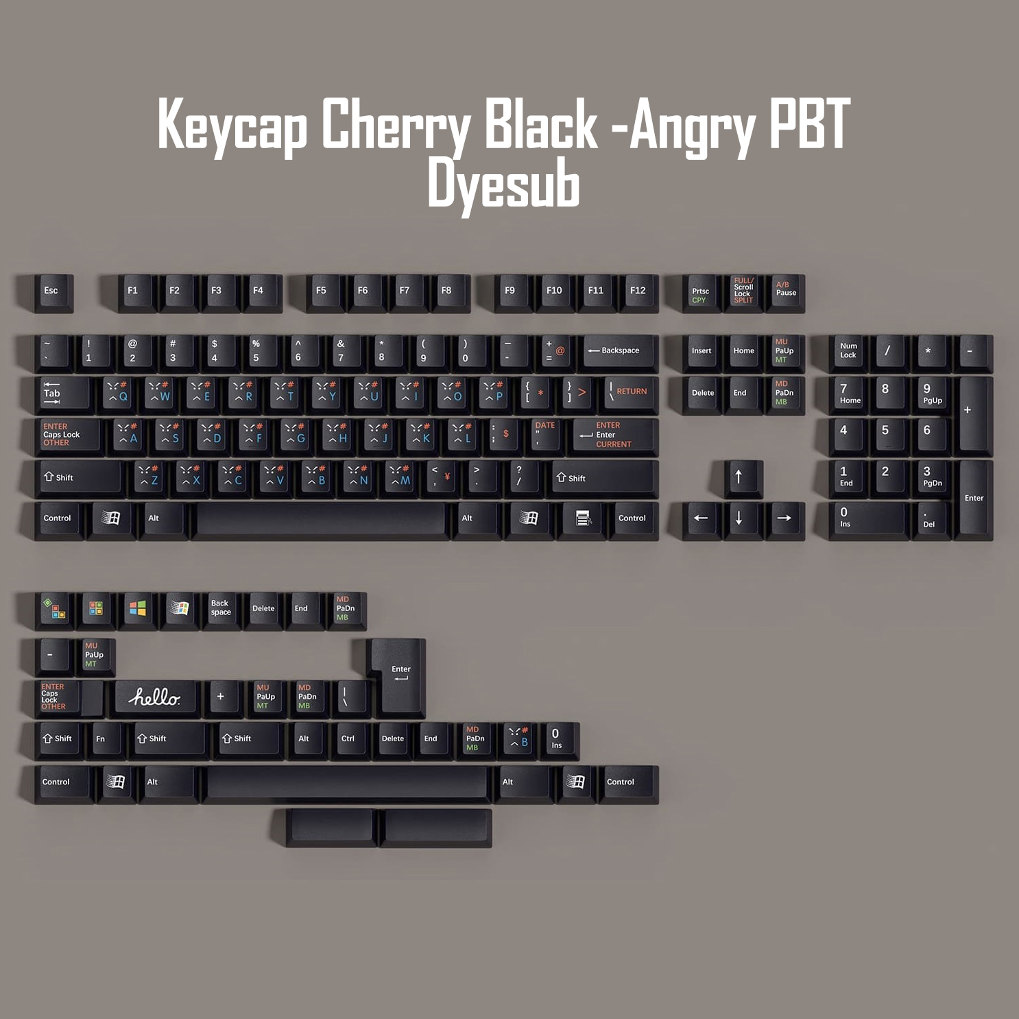 Keycap Walker Cherry  Black - Angry PBT Dyesub