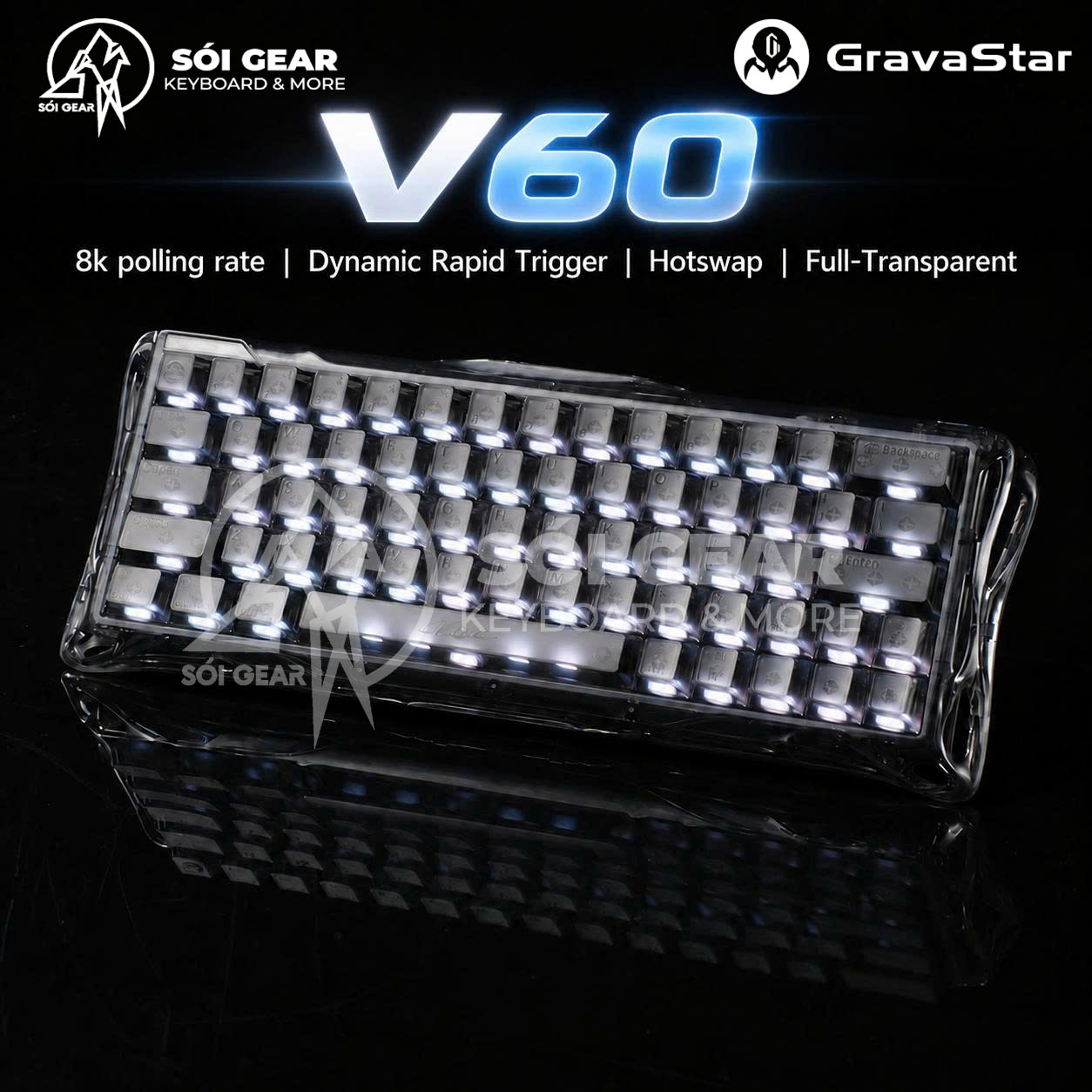 Bàn phím cơ Gravastar Mercury V60 HE