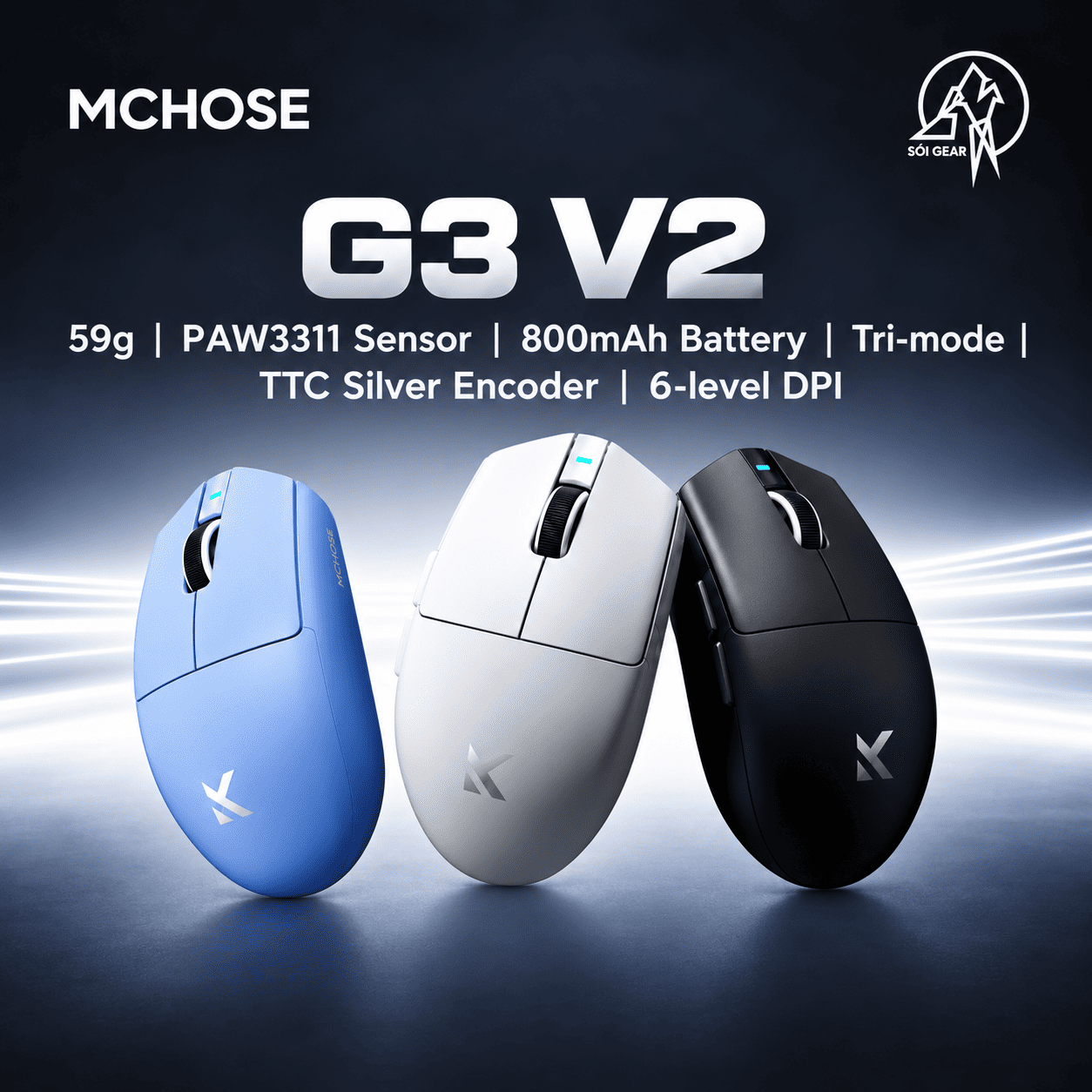 [Instock] Chuột Gaming Không dây Mchose G3 V2