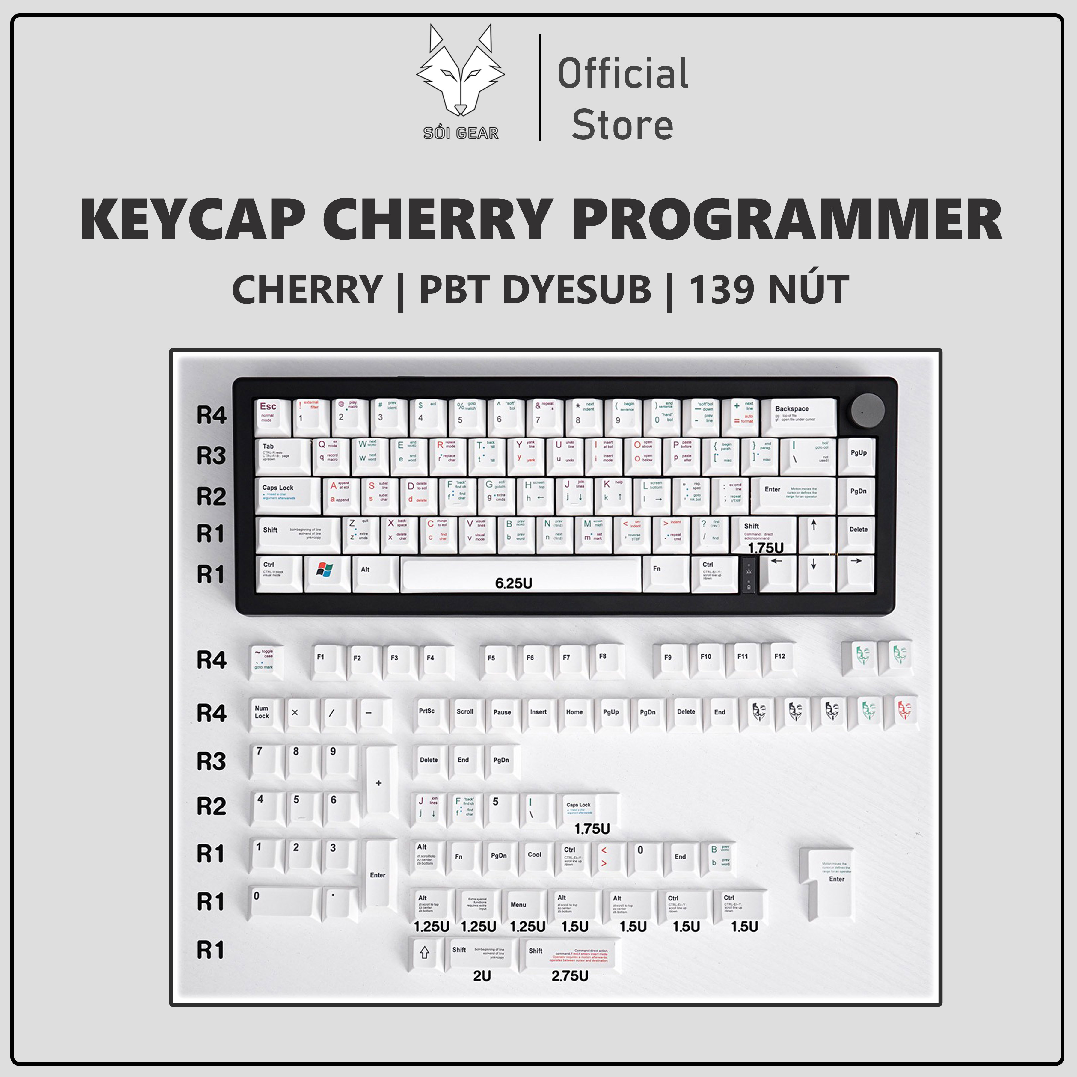 Keycap Mintcaps Cherry Programmer PBT Deysub
