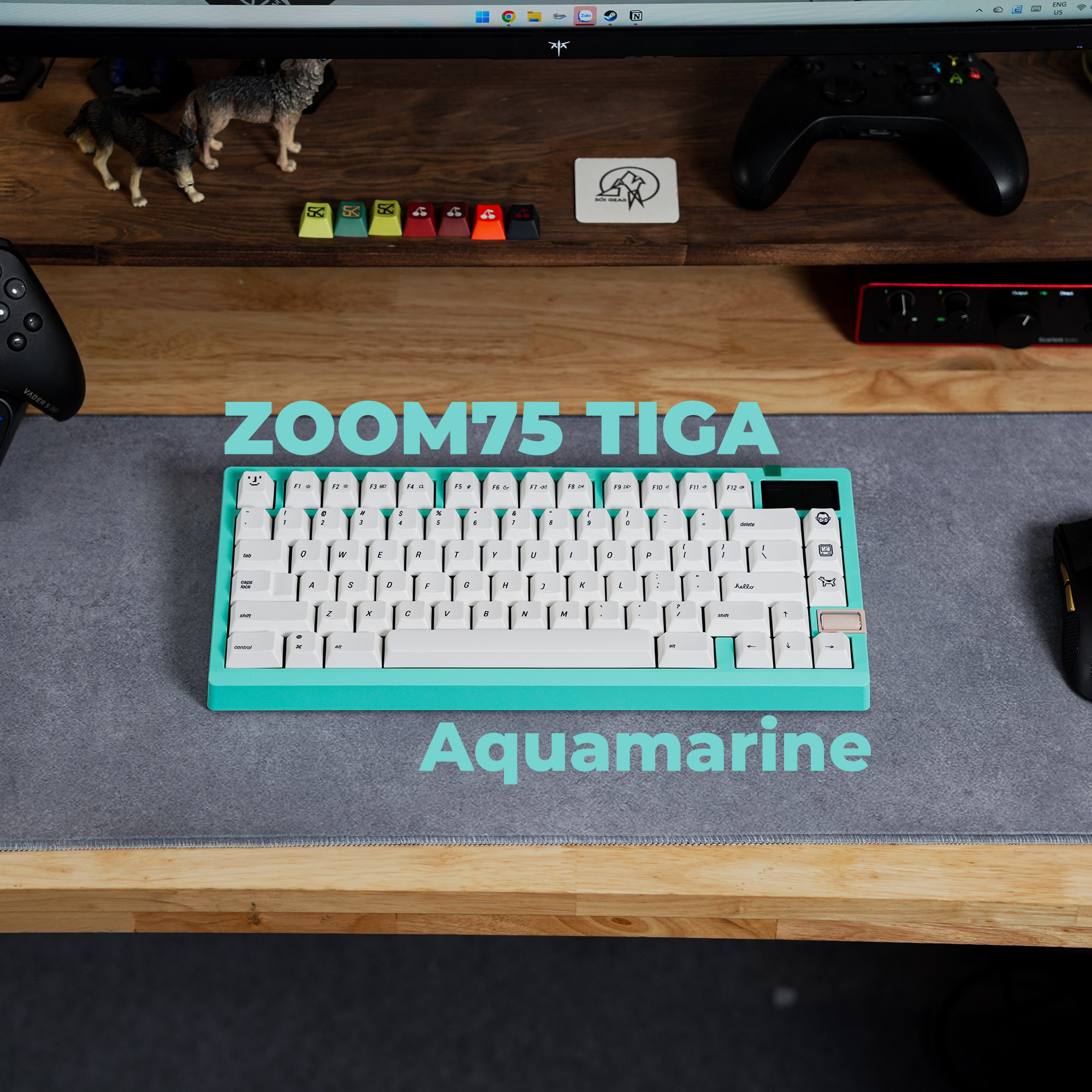 [Prebuilt by Sói] Zoom75 Tiga Aquamarine - Keygeek Full Nylon - Mintcap MAC