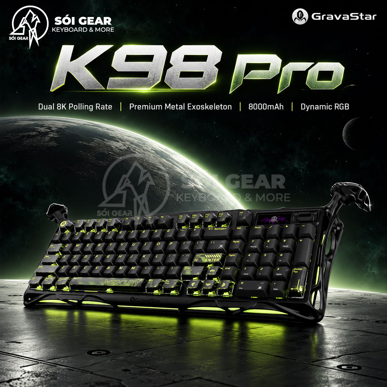 Bàn phím Gravastar Mercury K98 Pro